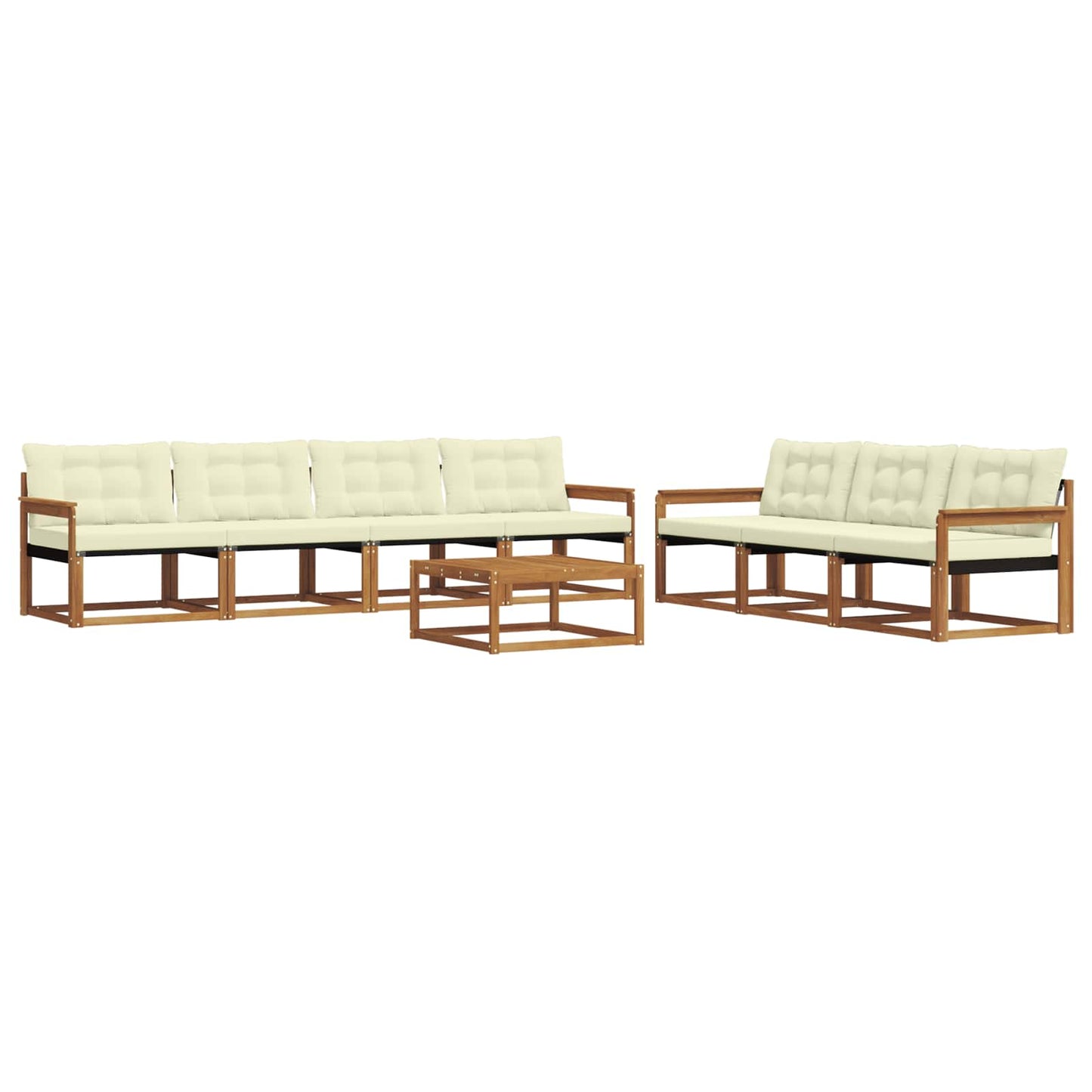 vidaXL Σειρά Καναπέ Εξωτερικού με μαξιλάρι 8 pcs Φυσικό και Κρέμα