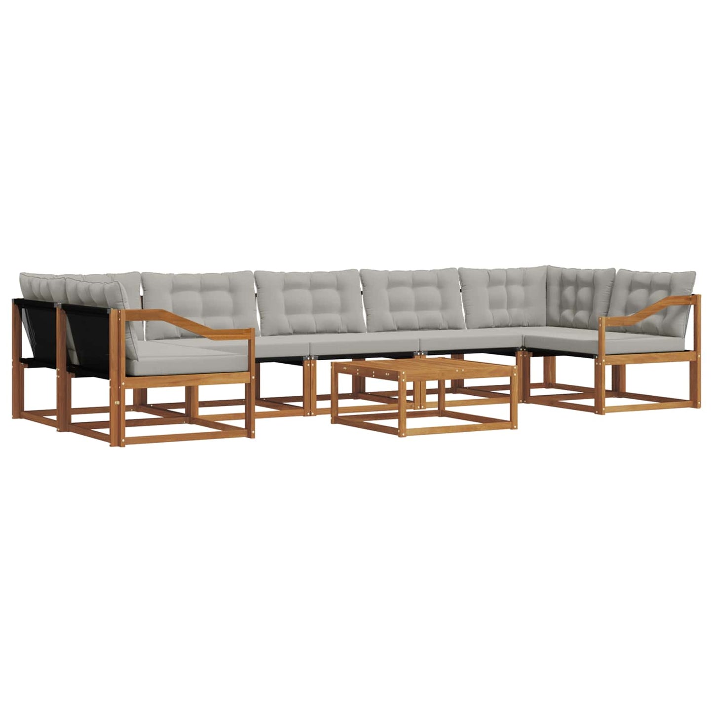 vidaXL Σειρά Καναπέ Εξωτερικού 8 pcs Φυσικό και Ανοιχτό Γκρι