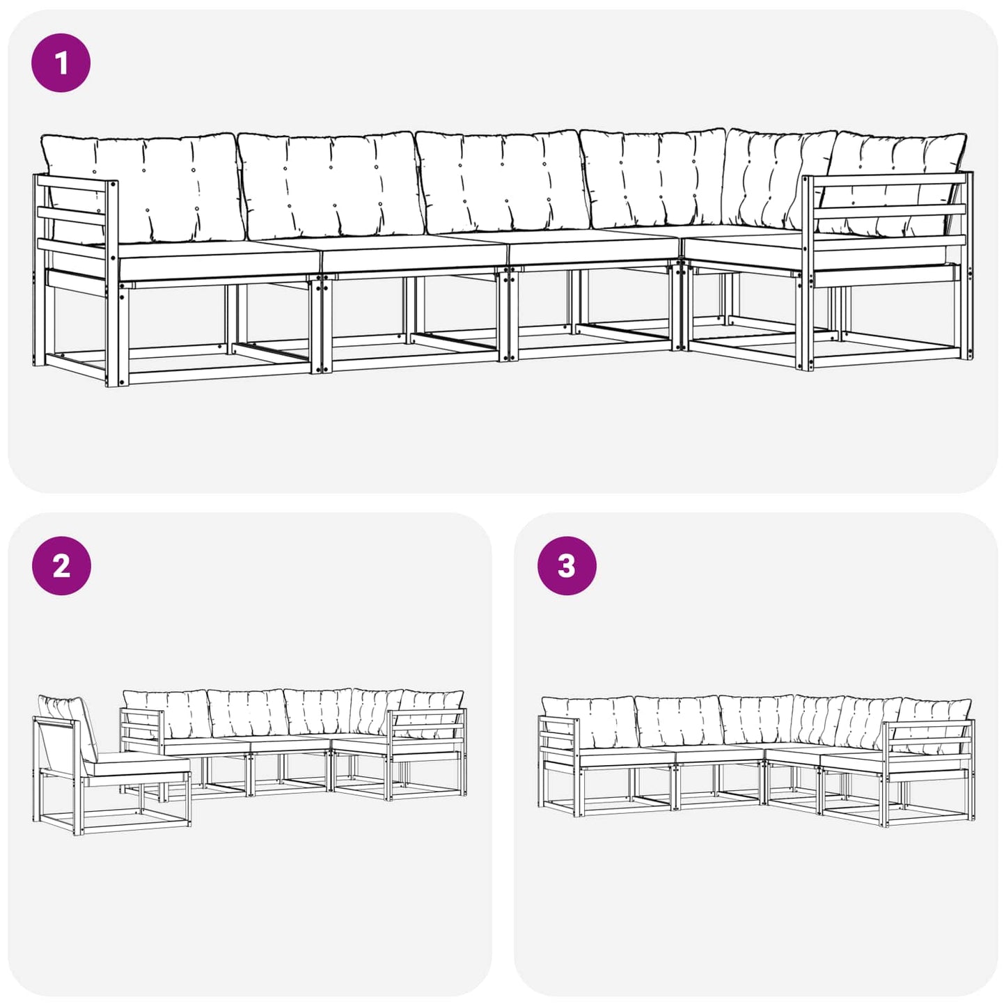 vidaXL Σειρά Καναπέ Εξωτερικού με μαξιλάρι 5 pcs Φυσικό και Μπεζ
