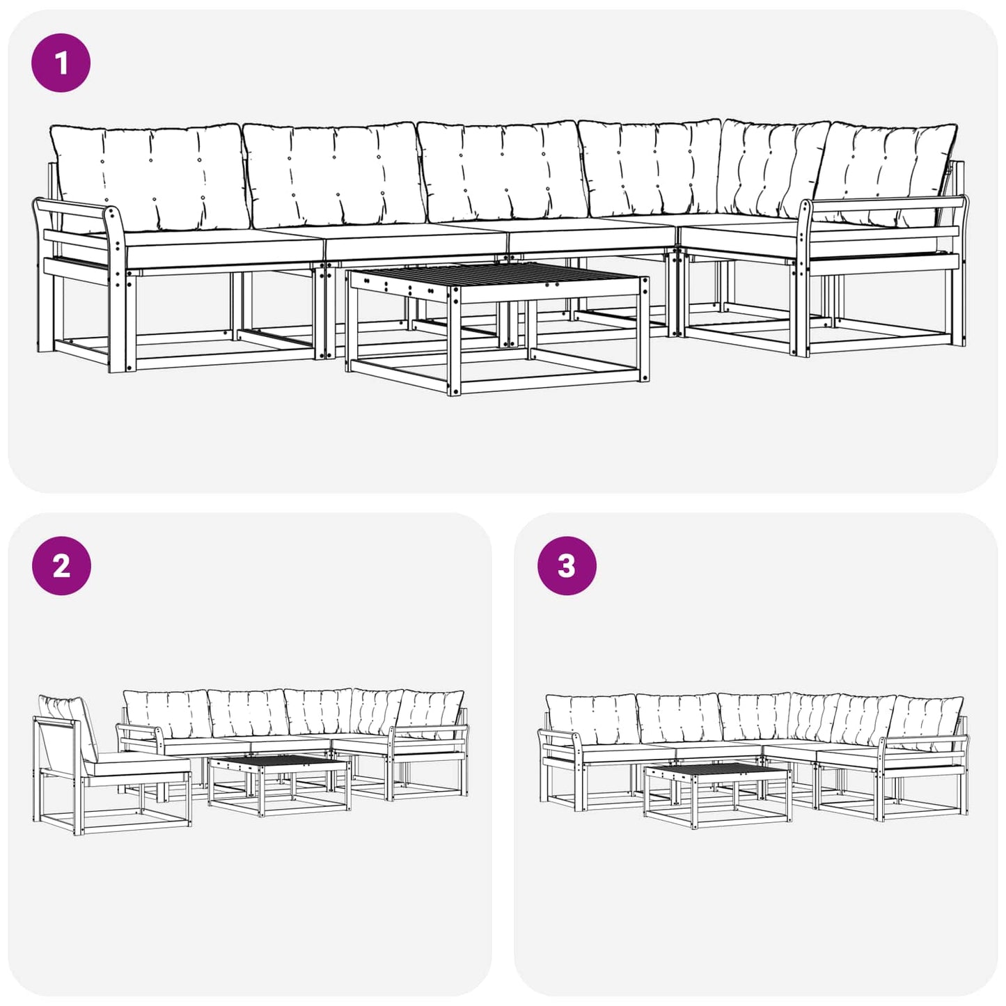 vidaXL Σειρά Καναπέ Εξωτερικού με μαξιλάρι 6 pcs Φυσικό και Μπεζ
