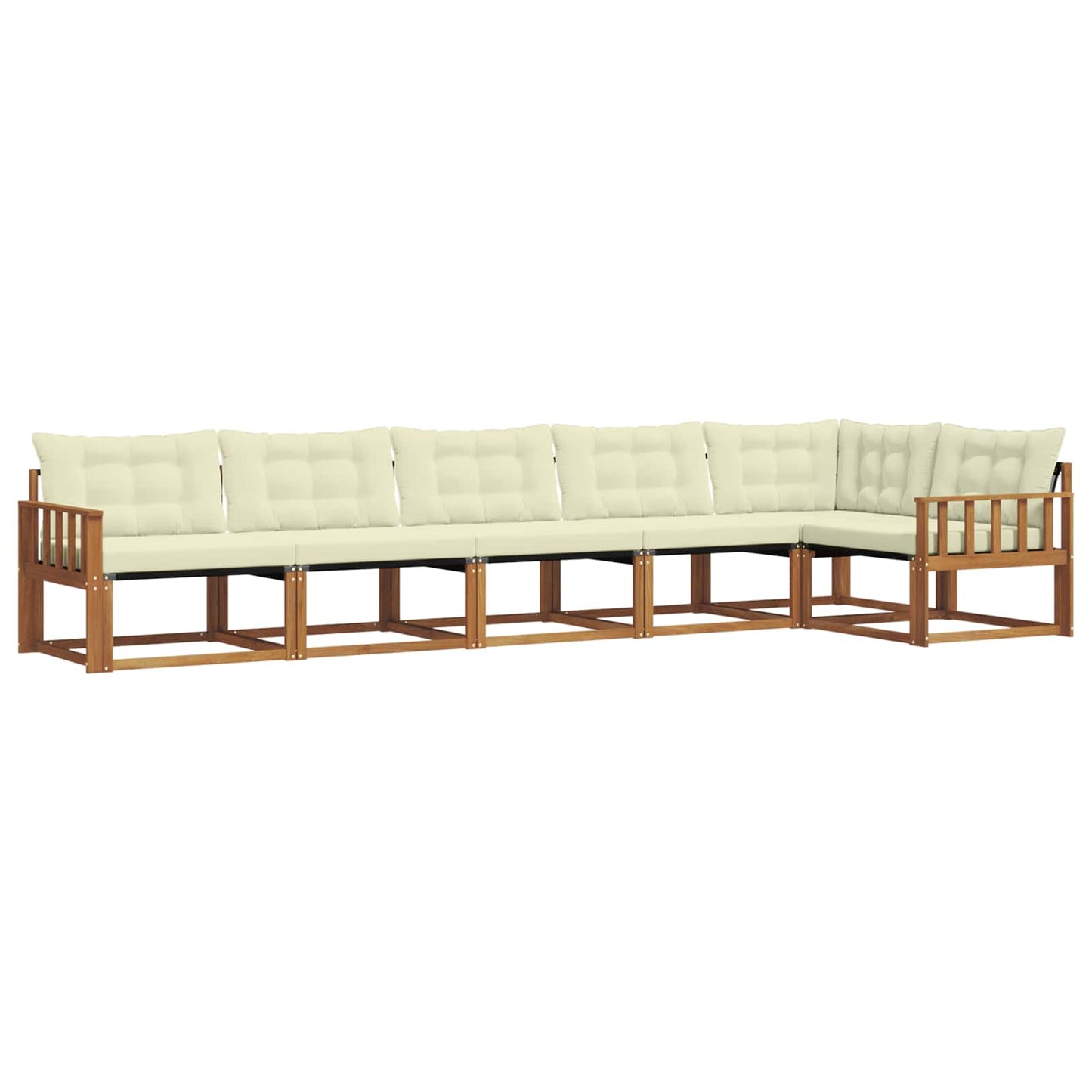 vidaXL Σειρά Καναπέ Εξωτερικού με μαξιλάρι 6 pcs Φυσικό και Κρέμα