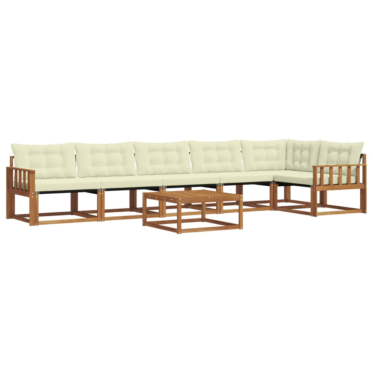 vidaXL Σειρά Καναπέ Εξωτερικού με μαξιλάρι 7 pcs Φυσικό και Κρέμα