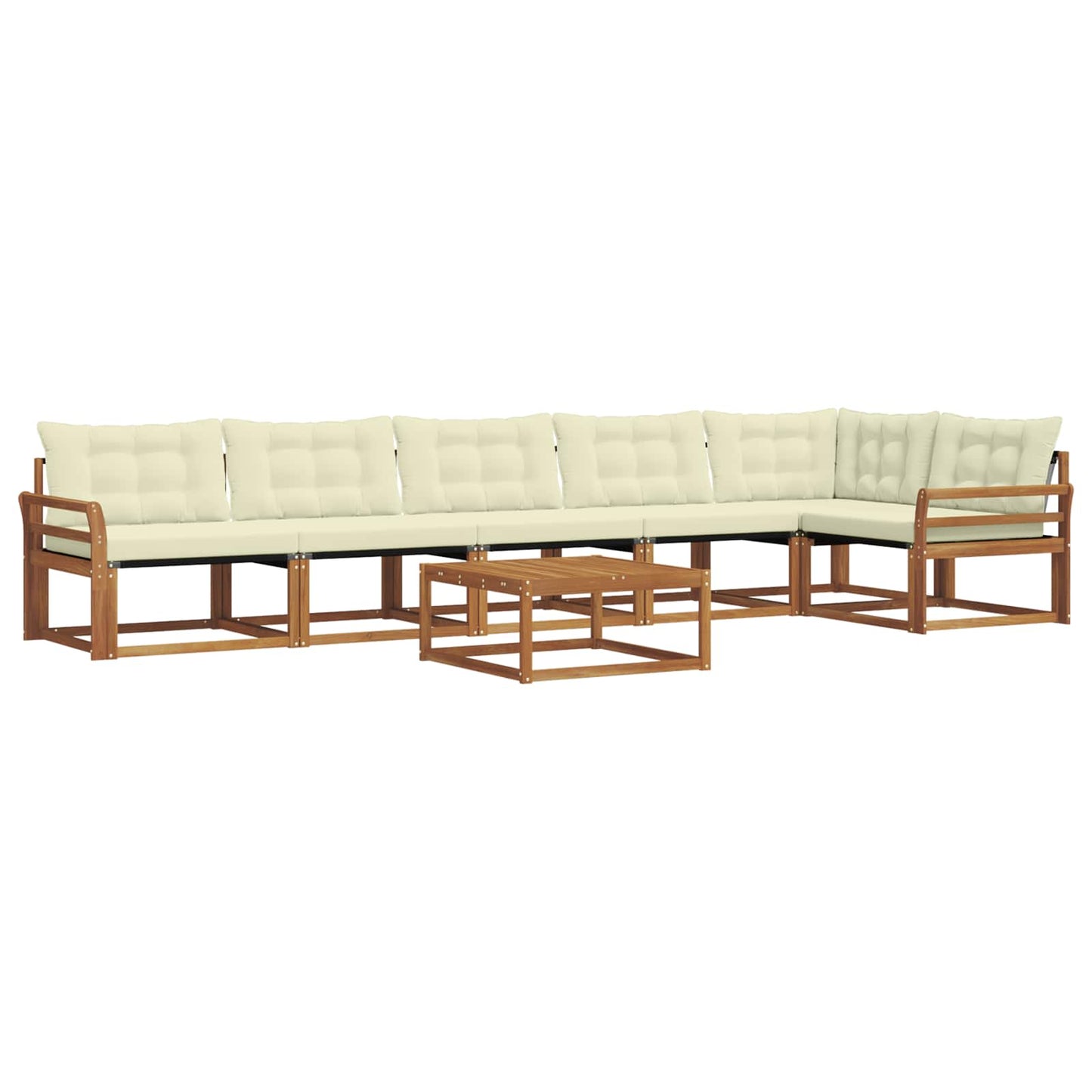 vidaXL Σειρά Καναπέ Εξωτερικού με μαξιλάρι 7 pcs Φυσικό και Κρέμα