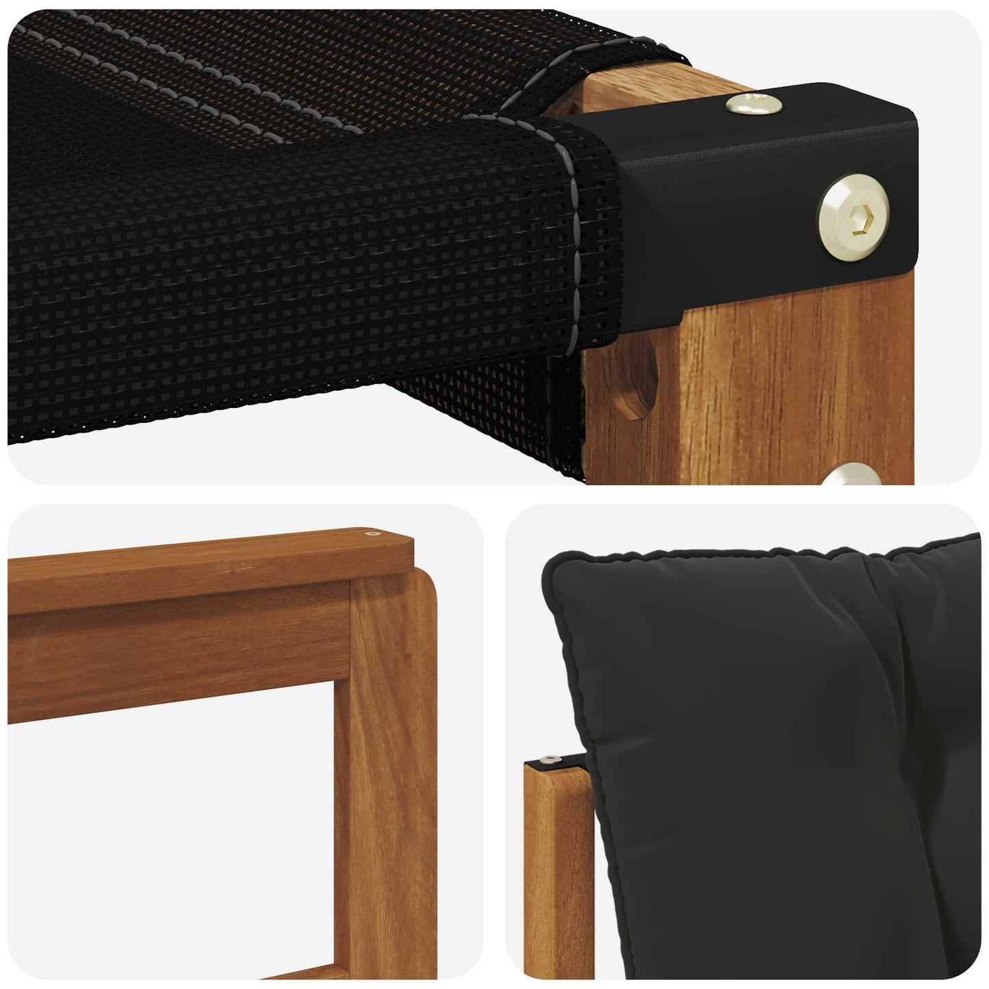 vidaXL Σειρά Καναπέ Εξωτερικού με μαξιλάρι 7 pcs Φυσικό και Μαύρο