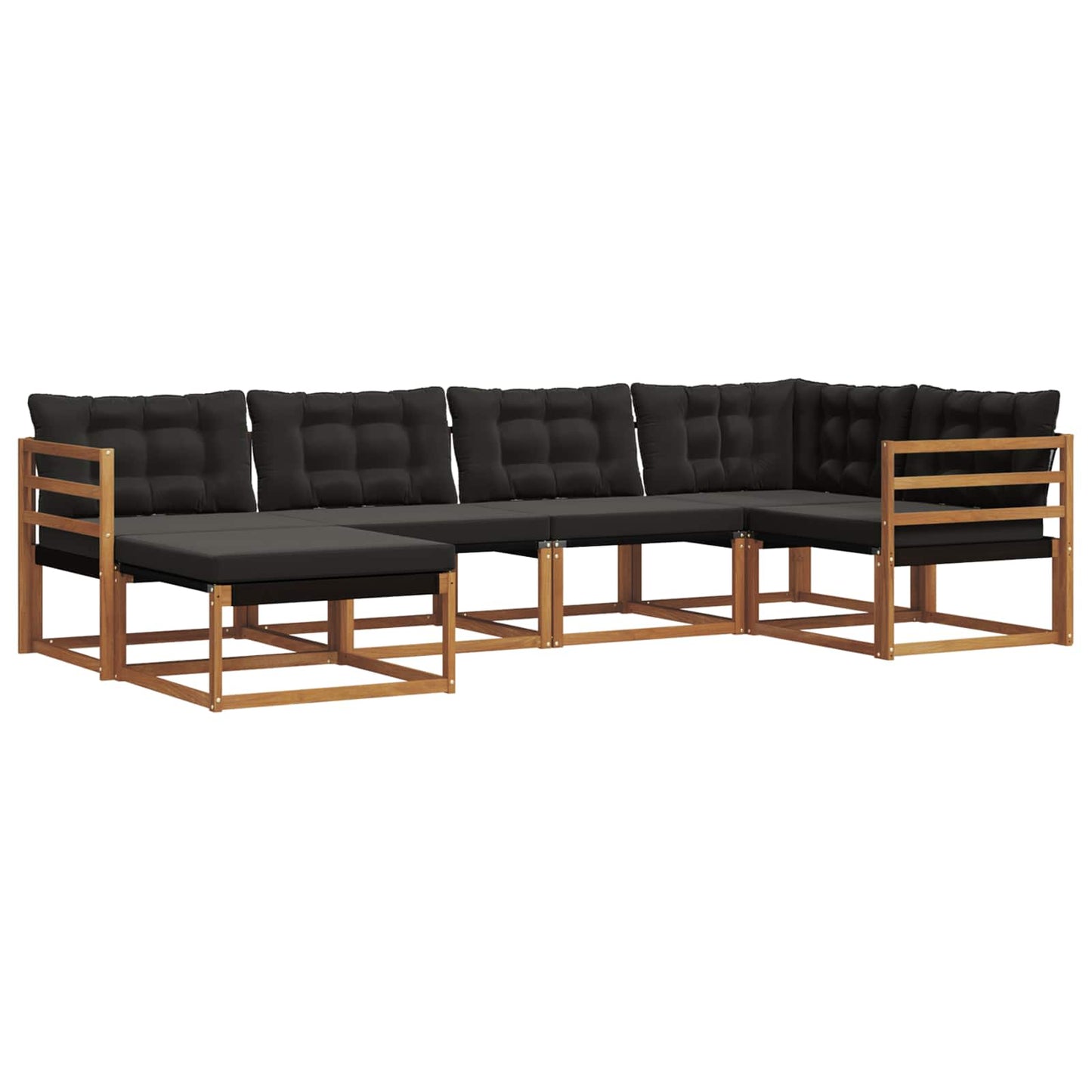 vidaXL Σειρά Καναπέ Εξωτερικού με μαξιλάρι 18 pcs Φυσικό και Μαύρο
