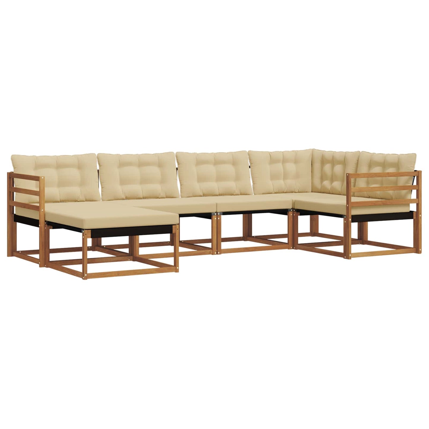 vidaXL Σειρά Καναπέ Εξωτερικού με μαξιλάρι 18 pcs Φυσικό και Μπεζ