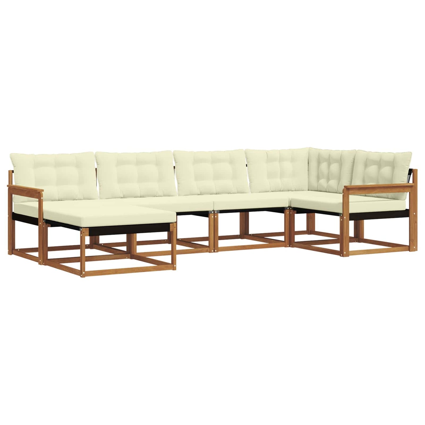 vidaXL Σειρά Καναπέ Εξωτερικού με μαξιλάρι 18 pcs Φυσικό και Κρέμα
