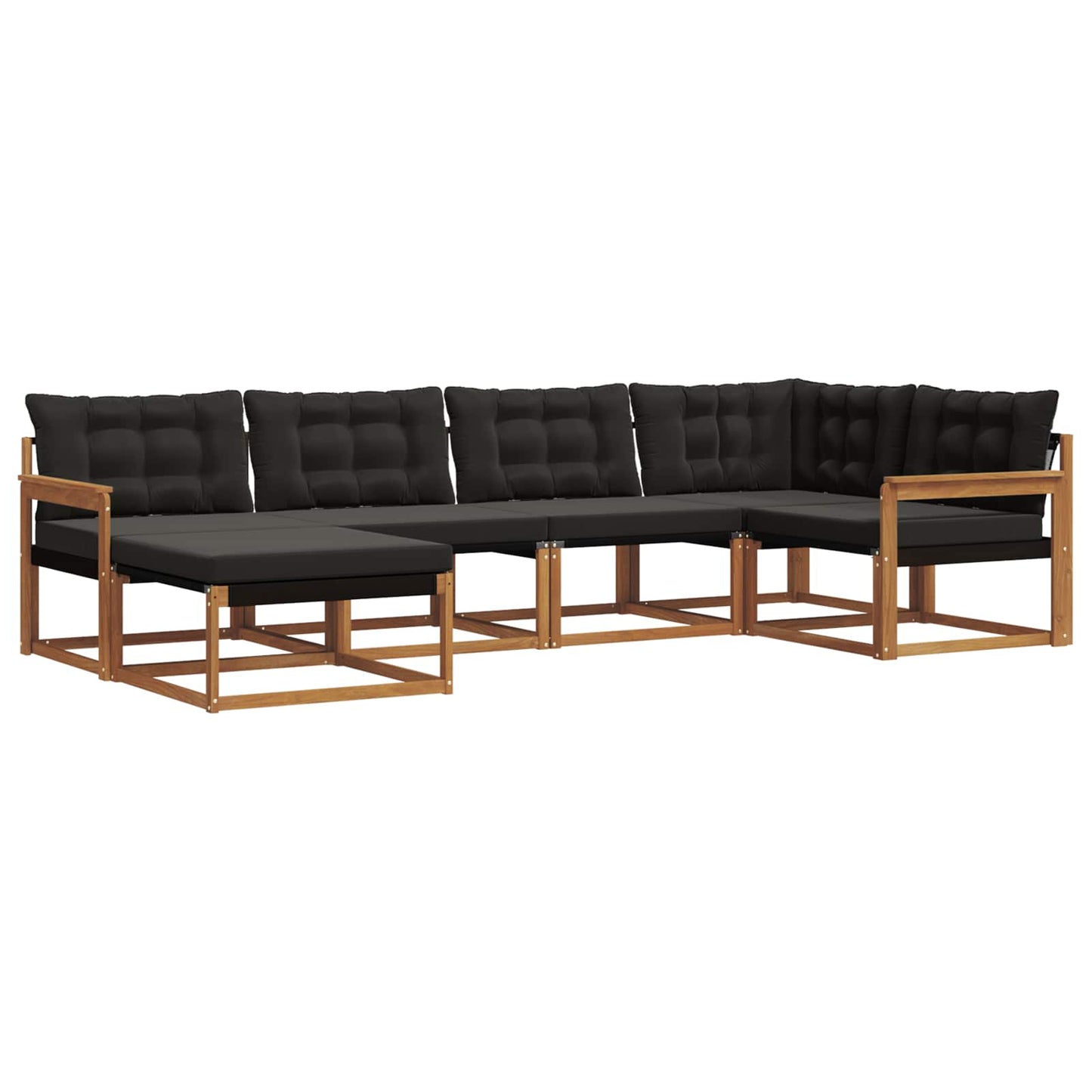 vidaXL Σειρά Καναπέ Εξωτερικού με μαξιλάρι 18 pcs Φυσικό και Μαύρο