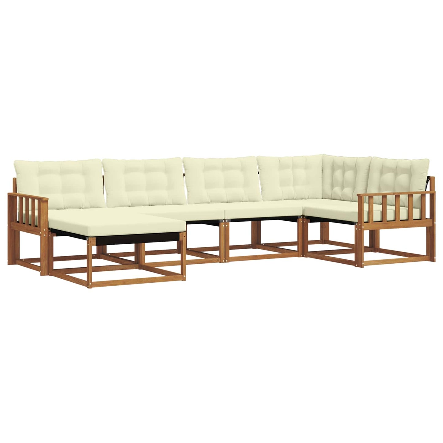vidaXL Σειρά Καναπέ Εξωτερικού με μαξιλάρι 18 pcs Φυσικό και Κρέμα