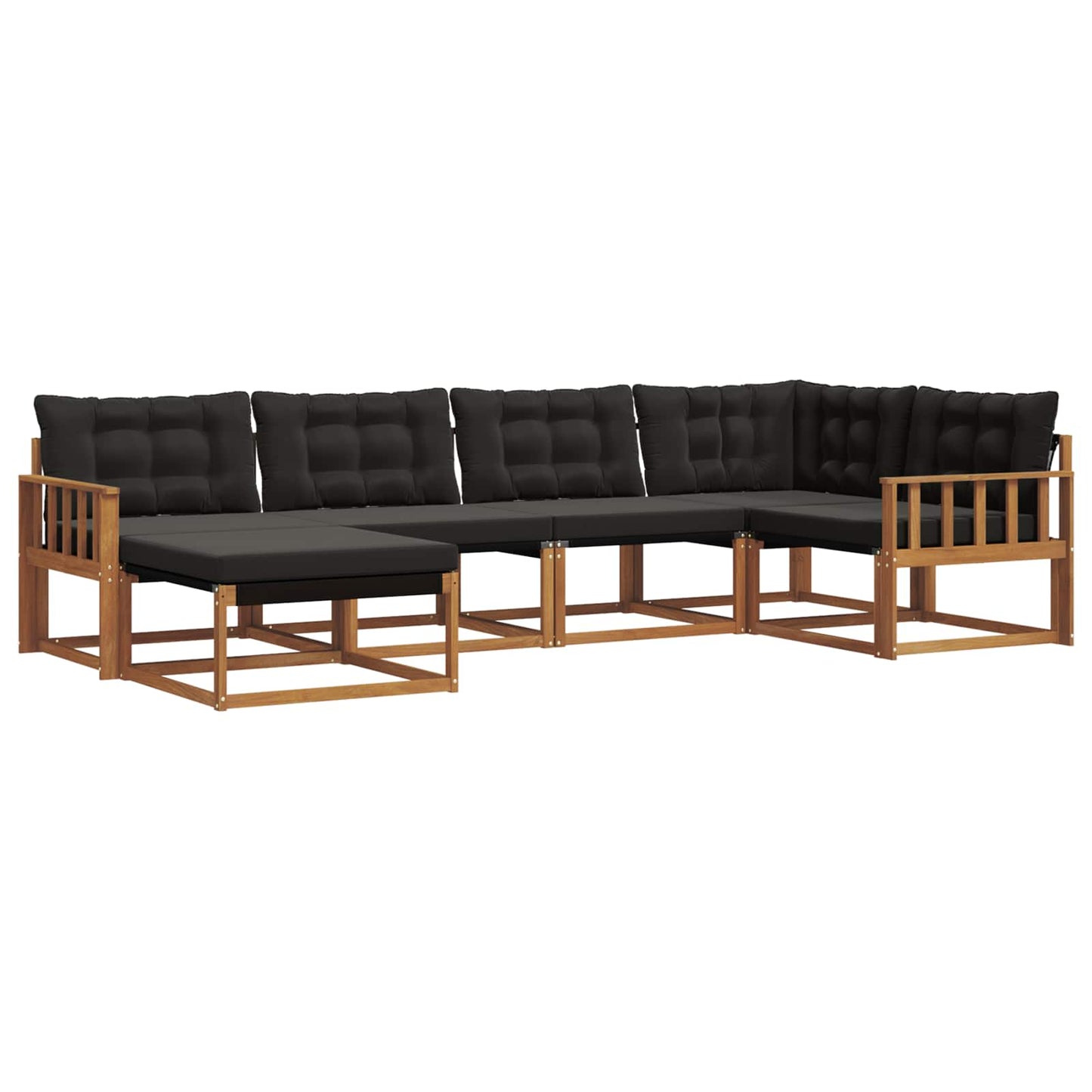 vidaXL Σειρά Καναπέ Εξωτερικού με μαξιλάρι 18 pcs Φυσικό και Μαύρο