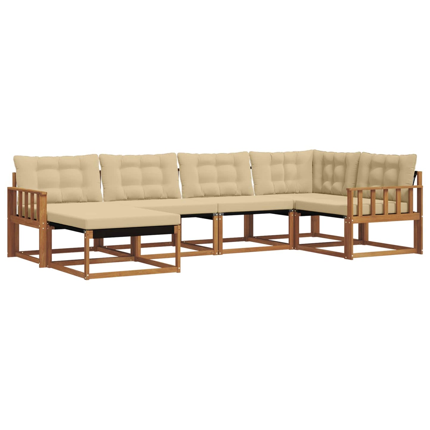 vidaXL Σειρά Καναπέ Εξωτερικού με μαξιλάρι 18 pcs Φυσικό και Μπεζ