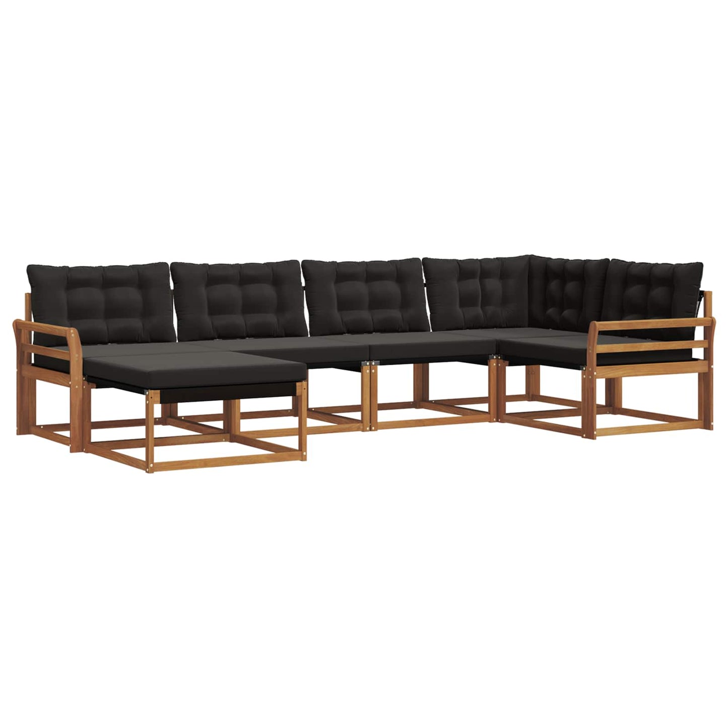 vidaXL Σειρά Καναπέ Εξωτερικού με μαξιλάρι 18 pcs Φυσικό και Μαύρο