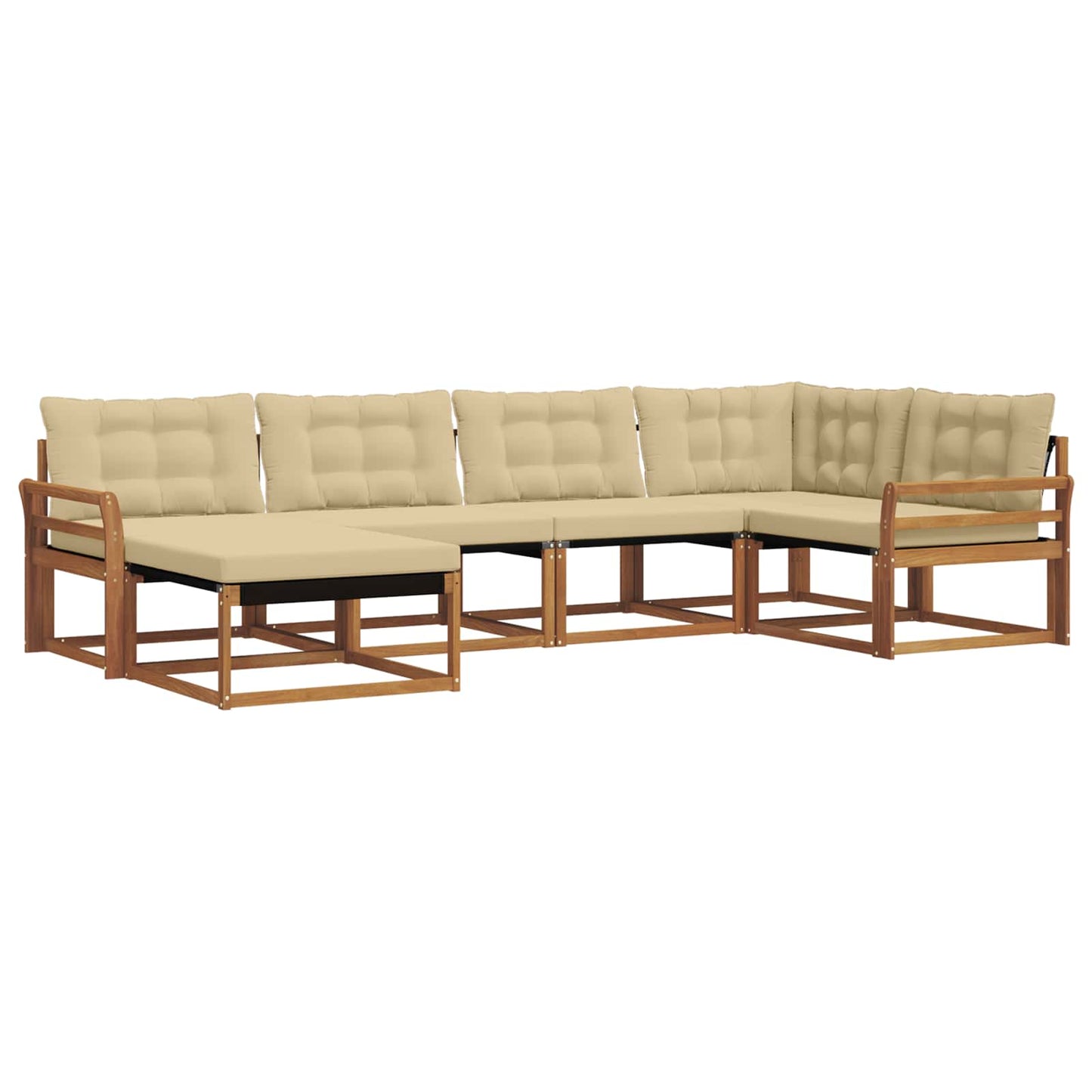 vidaXL Σειρά Καναπέ Εξωτερικού με μαξιλάρι 18 pcs Φυσικό και Μπεζ