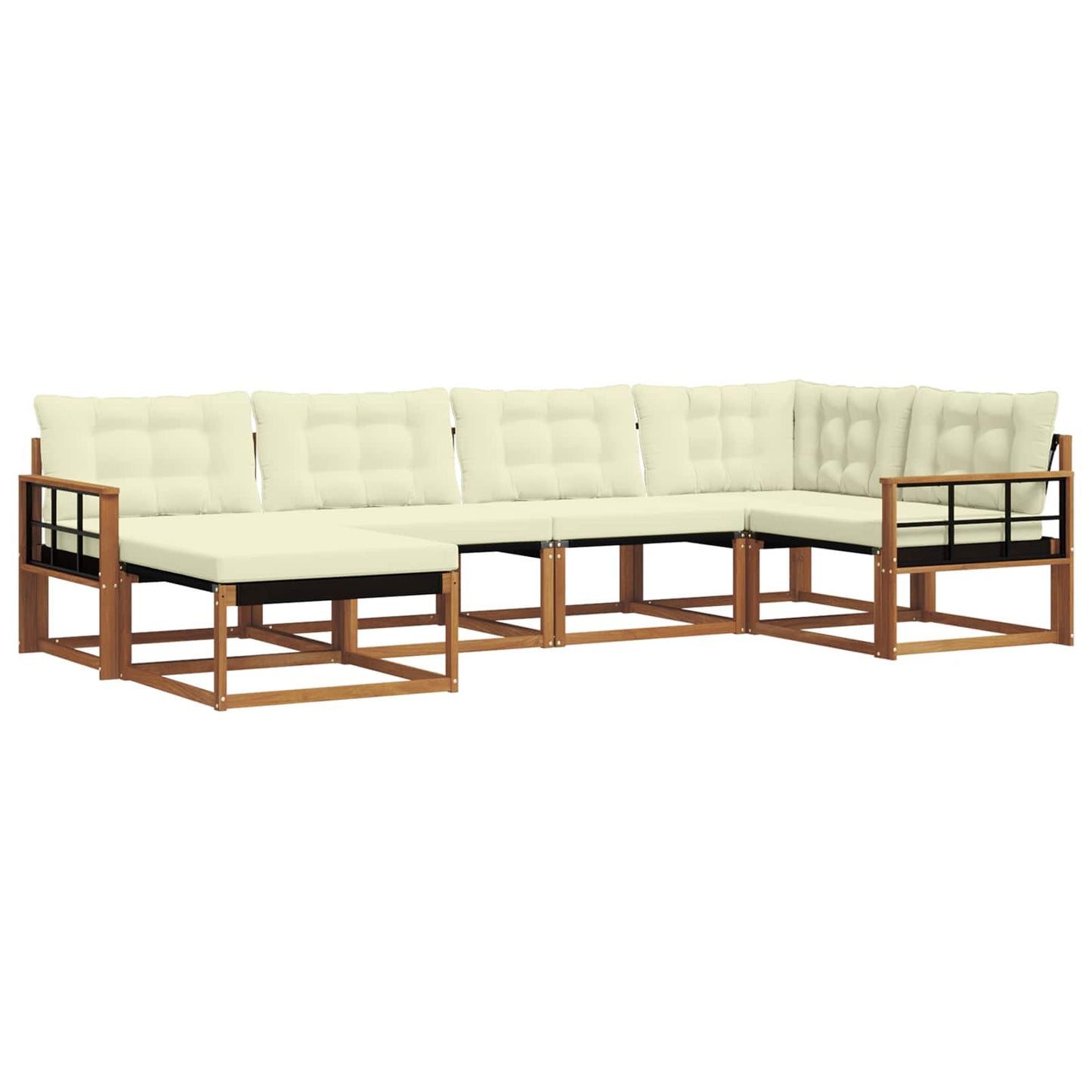 vidaXL Σειρά Καναπέ Εξωτερικού με μαξιλάρι 18 pcs Φυσικό και Κρέμα