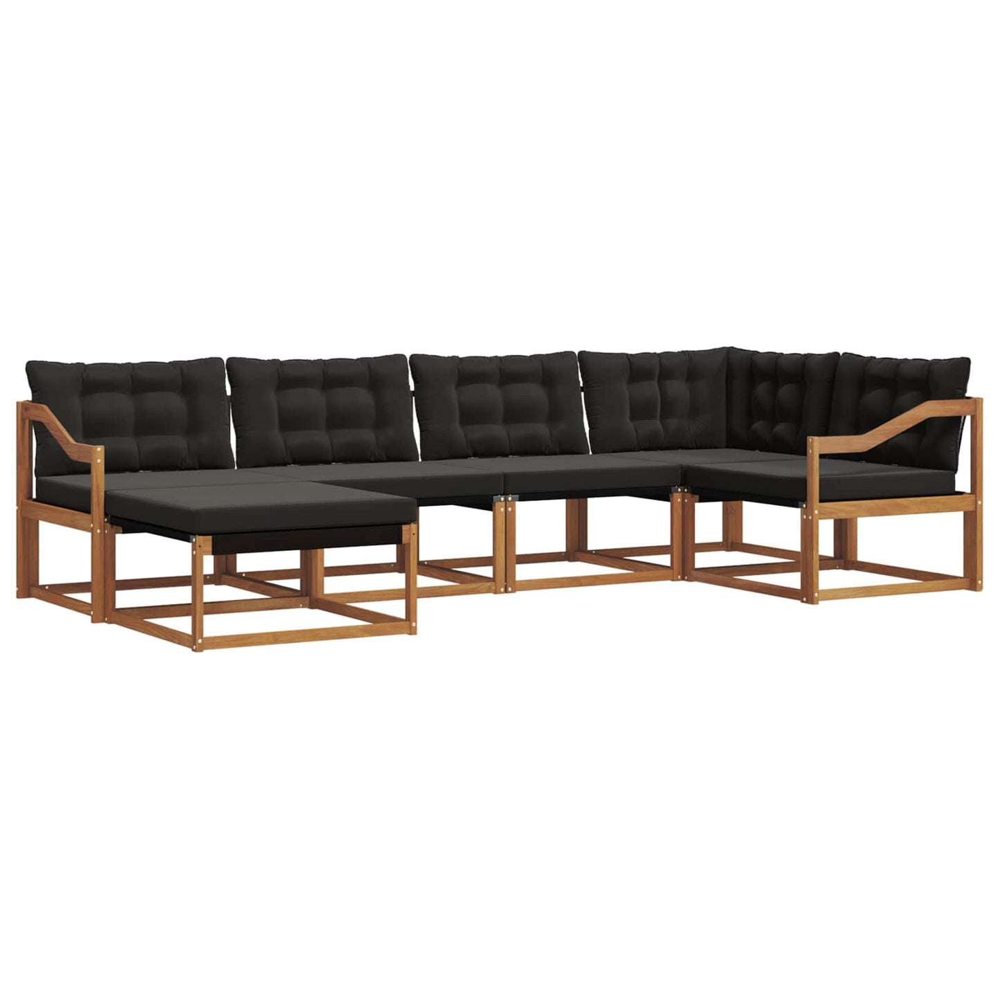 vidaXL Σειρά Καναπέ Εξωτερικού με μαξιλάρι 18 pcs Φυσικό και Μαύρο