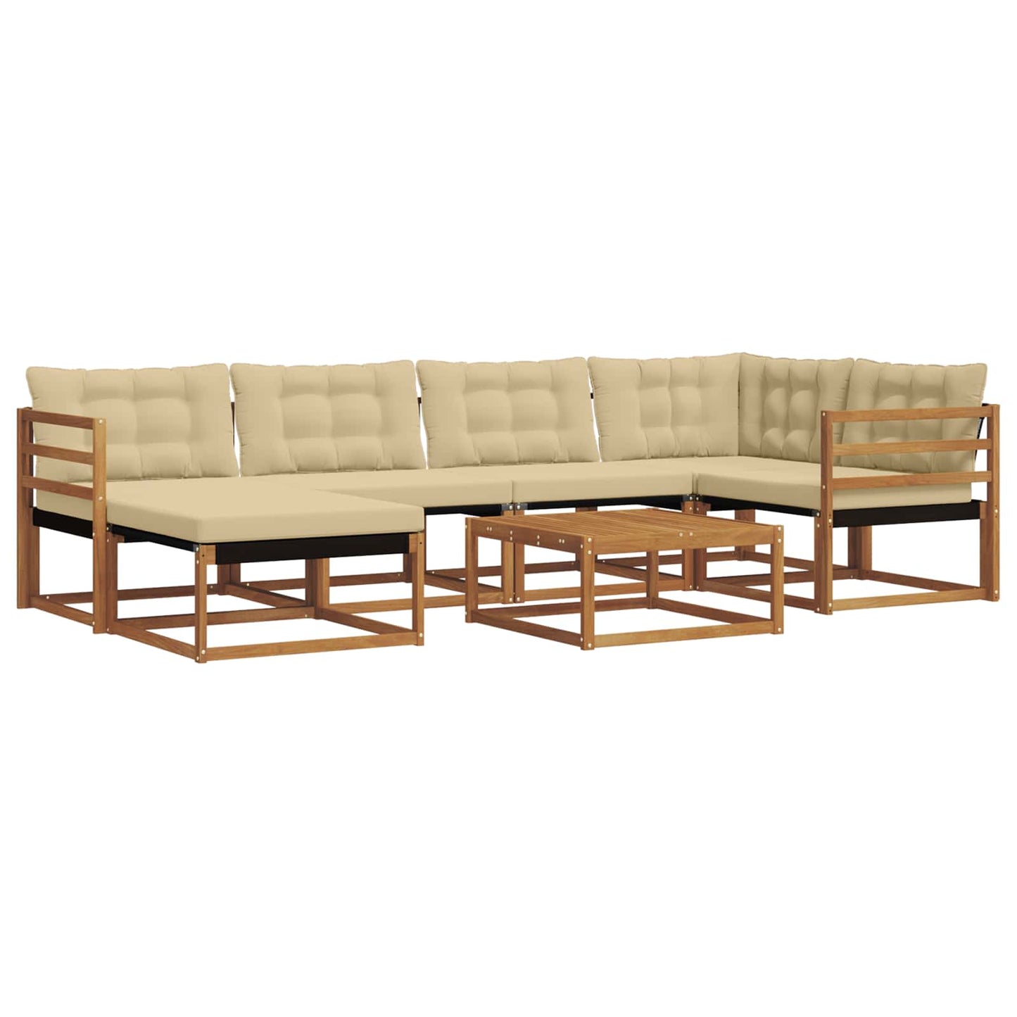 vidaXL Σειρά Καναπέ Εξωτερικού με μαξιλάρι 19 pcs Φυσικό και Μπεζ