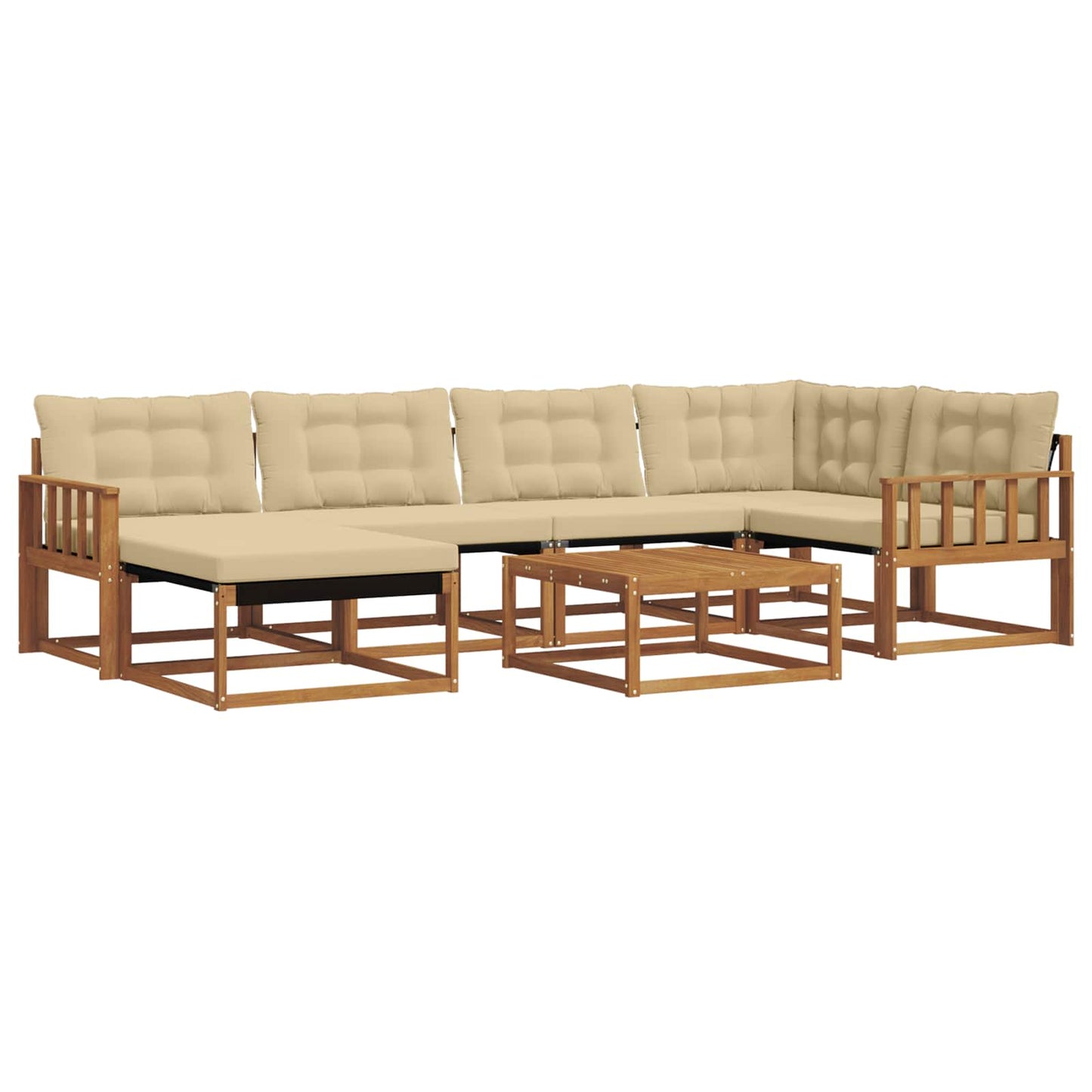 vidaXL Σειρά Καναπέ Εξωτερικού με μαξιλάρι 19 pcs Φυσικό και Μπεζ