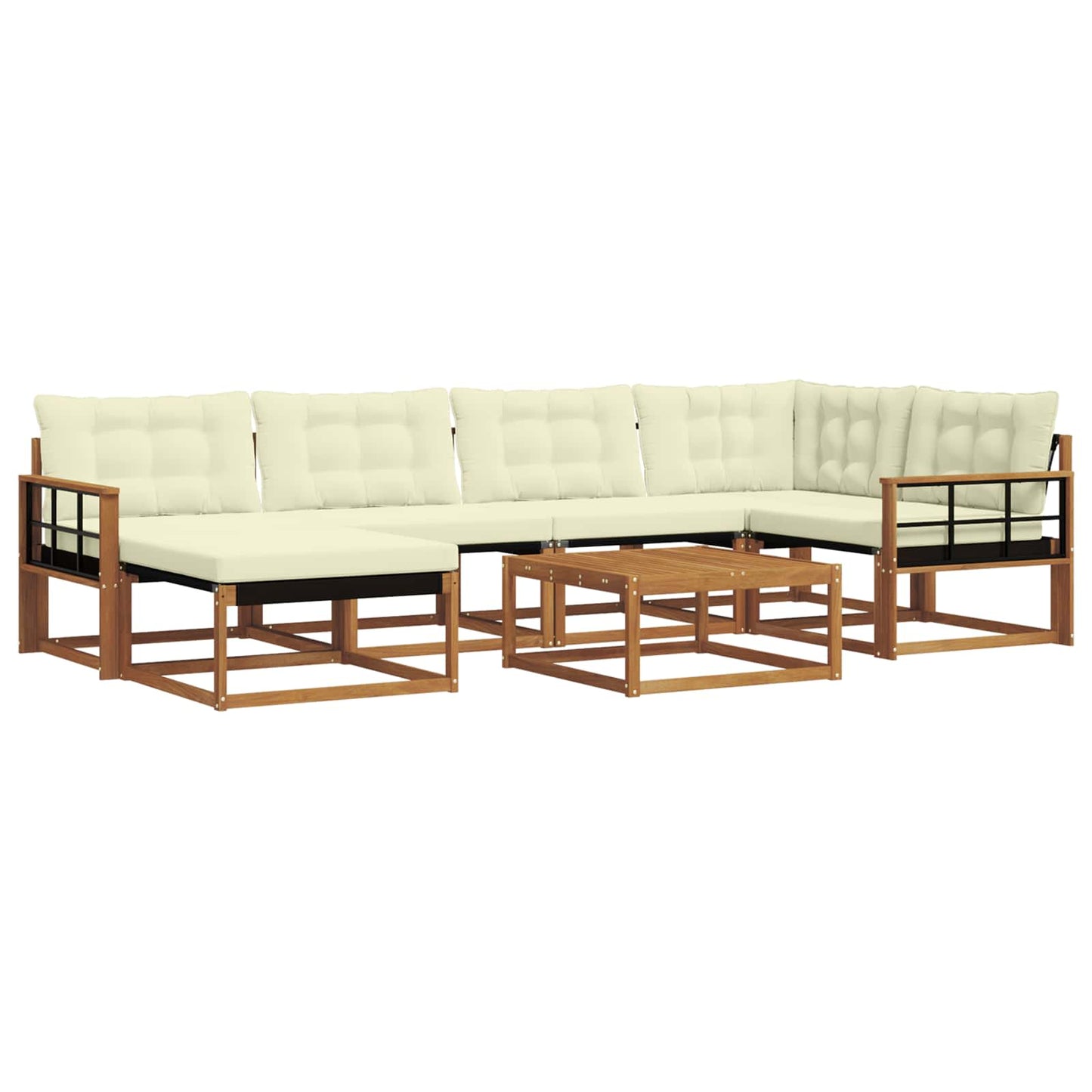 vidaXL Σειρά Καναπέ Εξωτερικού με μαξιλάρι 19 pcs Φυσικό και Κρέμα