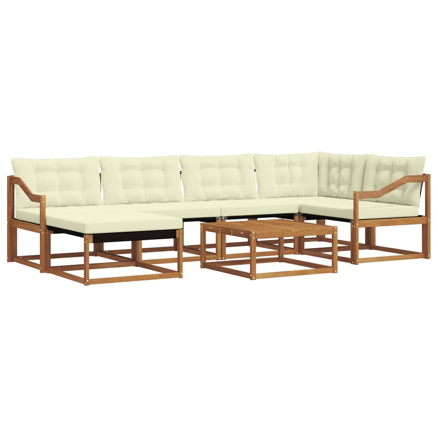 vidaXL Σειρά Καναπέ Εξωτερικού με μαξιλάρι 19 pcs Φυσικό και Κρέμα