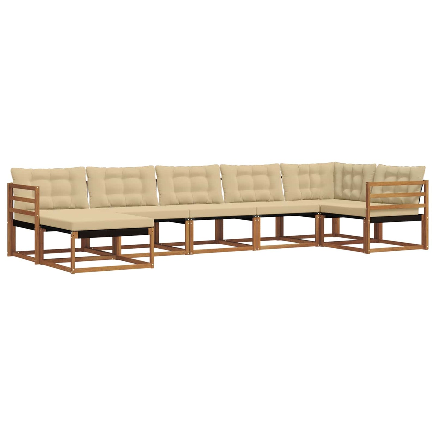 vidaXL Σειρά Καναπέ Εξωτερικού με μαξιλάρι 21 pcs Φυσικό και Μπεζ