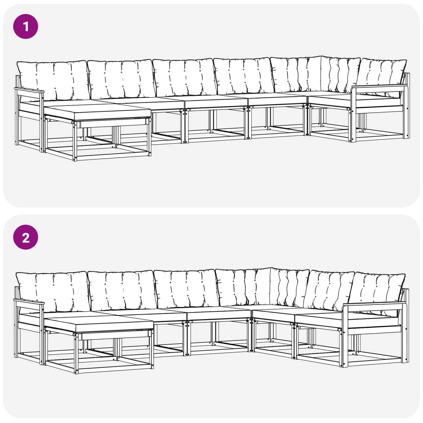 vidaXL Σειρά Καναπέ Εξωτερικού με μαξιλάρι 21 pcs Φυσικό και Κρέμα
