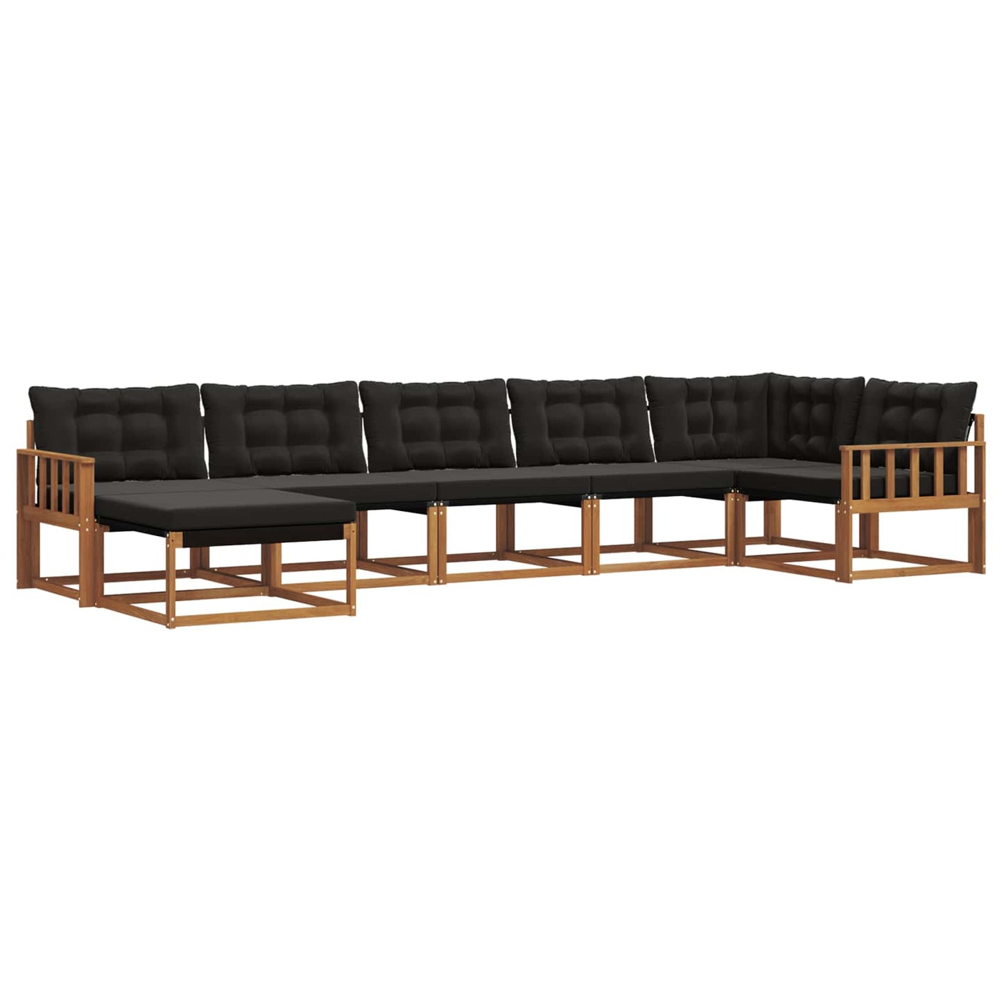 vidaXL Σειρά Καναπέ Εξωτερικού με μαξιλάρι 21 pcs Φυσικό και Μαύρο