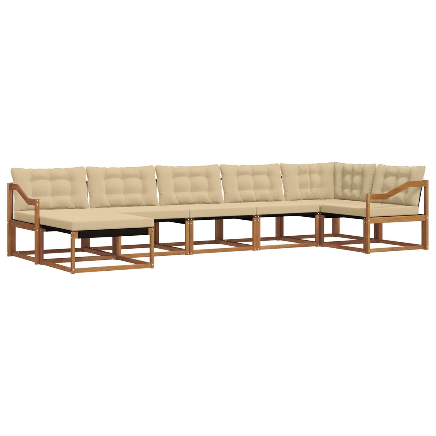 vidaXL Σειρά Καναπέ Εξωτερικού με μαξιλάρι 21 pcs Φυσικό και Μπεζ