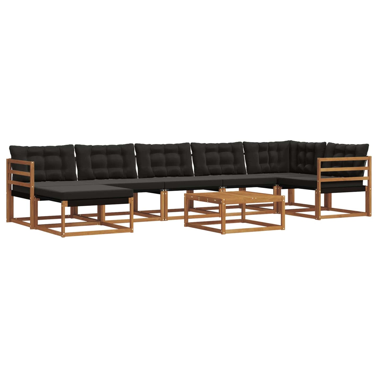 vidaXL Σειρά Καναπέ Εξωτερικού με μαξιλάρι 22 pcs Φυσικό και Μαύρο
