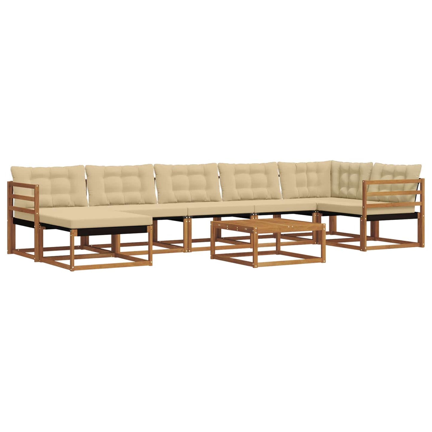 vidaXL Σειρά Καναπέ Εξωτερικού με μαξιλάρι 22 pcs Φυσικό και Μπεζ