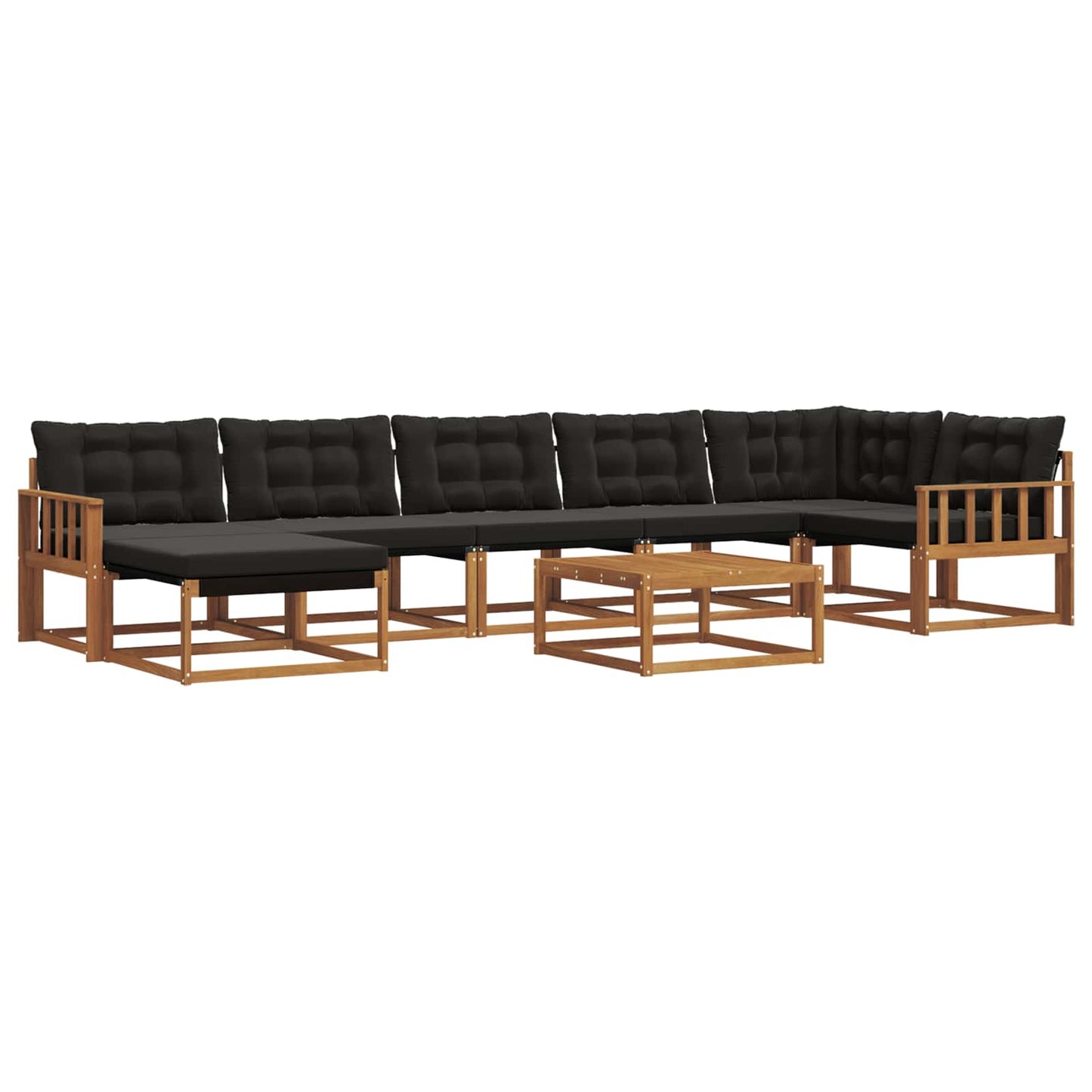 vidaXL Σειρά Καναπέ Εξωτερικού με μαξιλάρι 22 pcs Φυσικό και Μαύρο