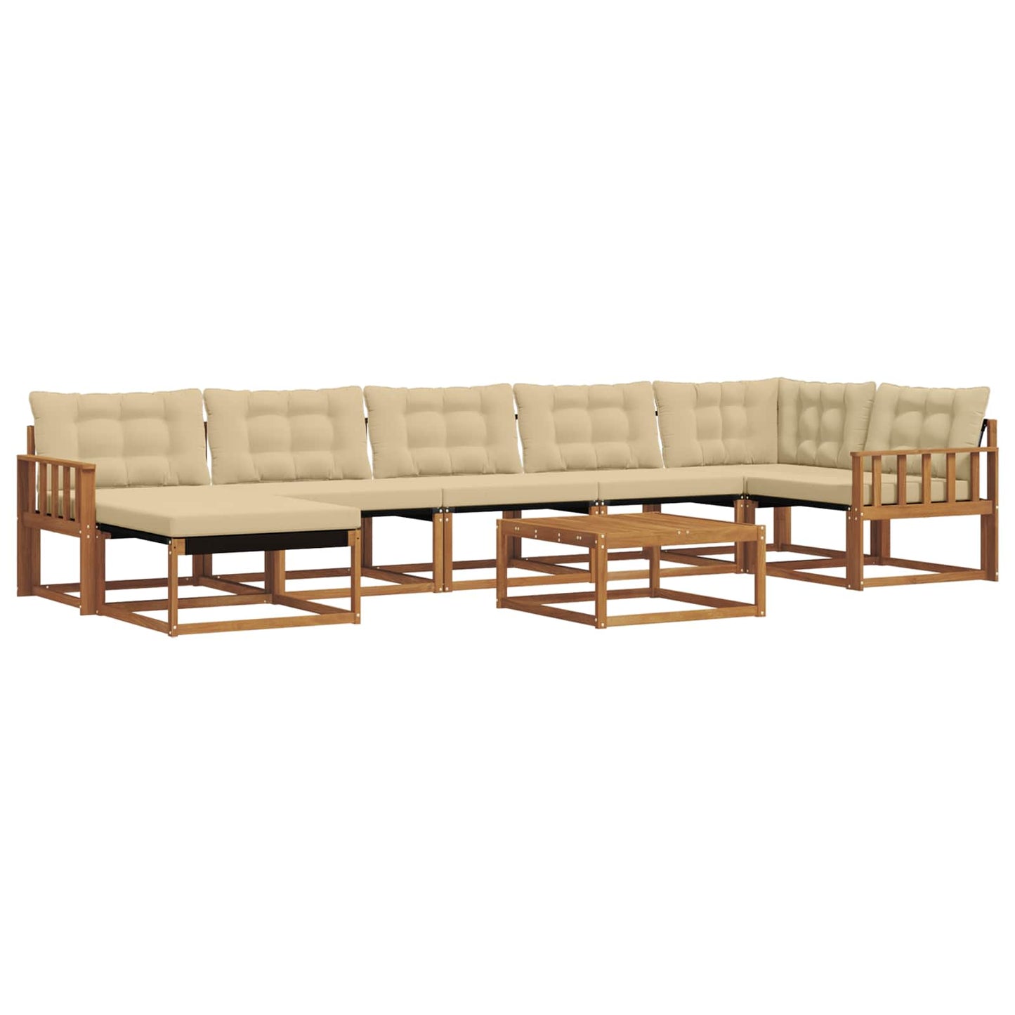 vidaXL Σειρά Καναπέ Εξωτερικού με μαξιλάρι 22 pcs Φυσικό και Μπεζ