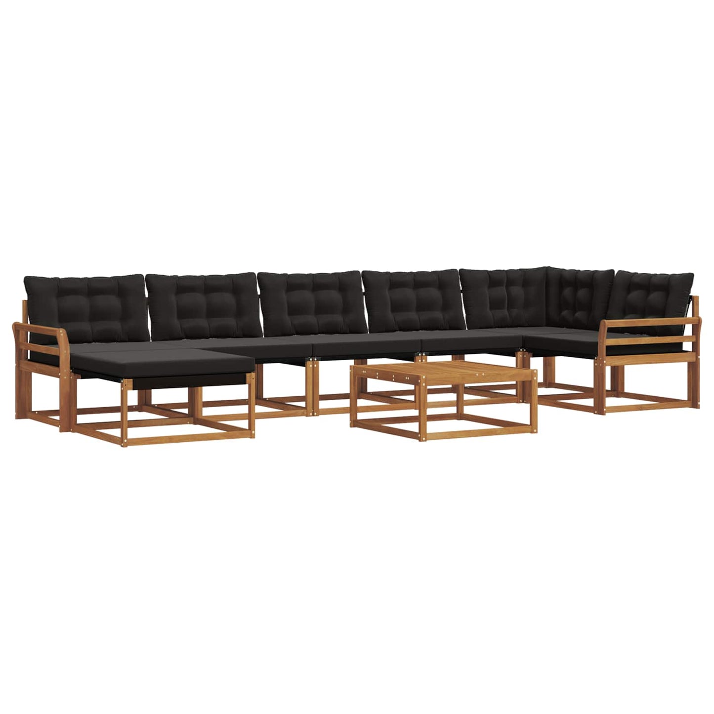 vidaXL Σειρά Καναπέ Εξωτερικού με μαξιλάρι 22 pcs Φυσικό και Μαύρο