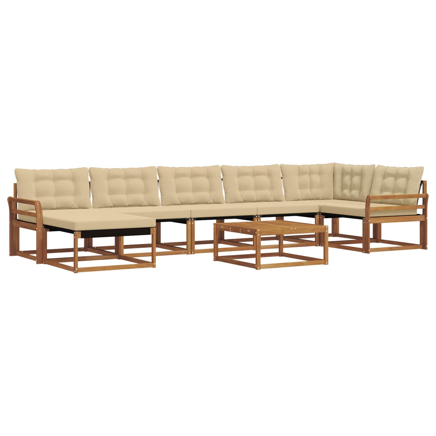 vidaXL Σειρά Καναπέ Εξωτερικού με μαξιλάρι 22 pcs Φυσικό και Μπεζ