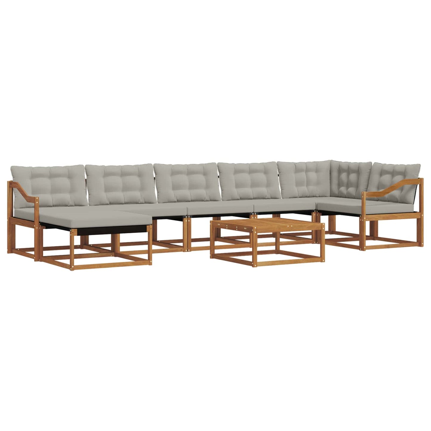vidaXL Σειρά Καναπέ Εξωτερικού 8 pcs Φυσικό και Ανοιχτό Γκρι