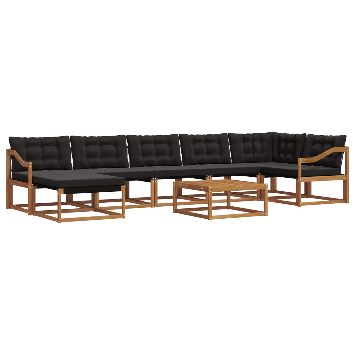 vidaXL Σειρά Καναπέ Εξωτερικού με μαξιλάρι 22 pcs Φυσικό και Μαύρο