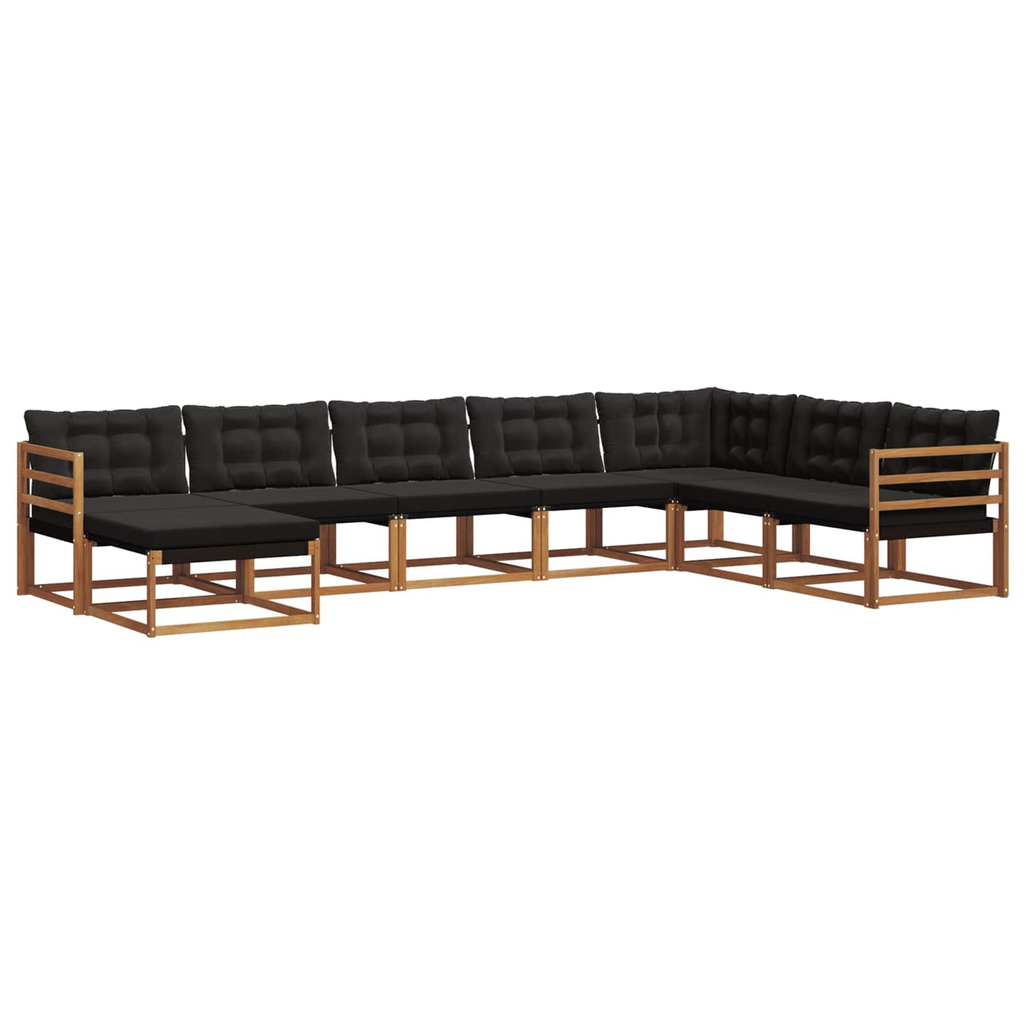 vidaXL Σειρά Καναπέ Εξωτερικού με μαξιλάρι 24 pcs Φυσικό και Μαύρο