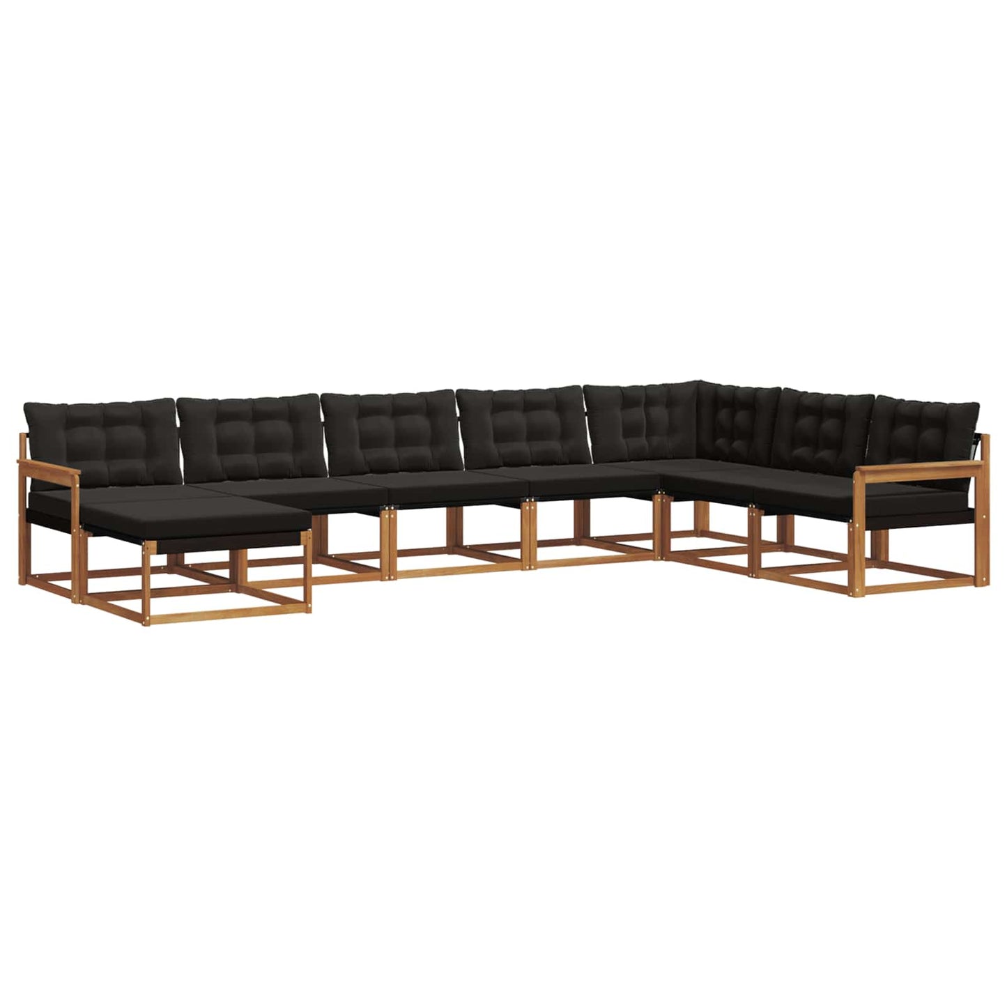vidaXL Σειρά Καναπέ Εξωτερικού με μαξιλάρι 24 pcs Φυσικό και Μαύρο
