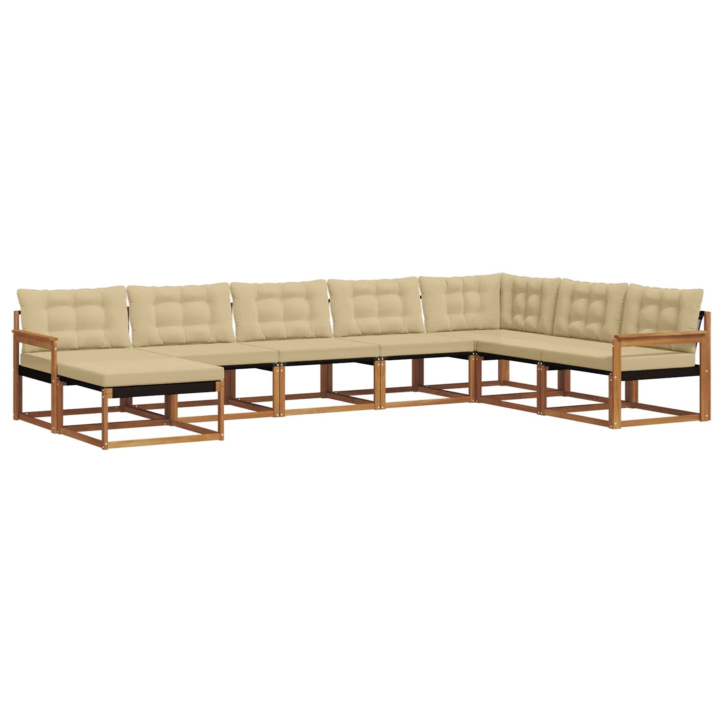 vidaXL Σειρά Καναπέ Εξωτερικού με μαξιλάρι 24 pcs Φυσικό και Μπεζ