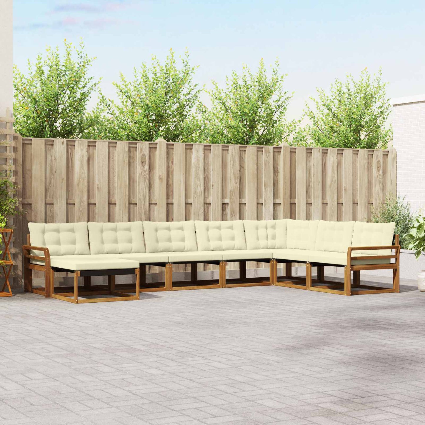 vidaXL Σειρά Καναπέ Εξωτερικού με μαξιλάρι 24 pcs Φυσικό και Κρέμα