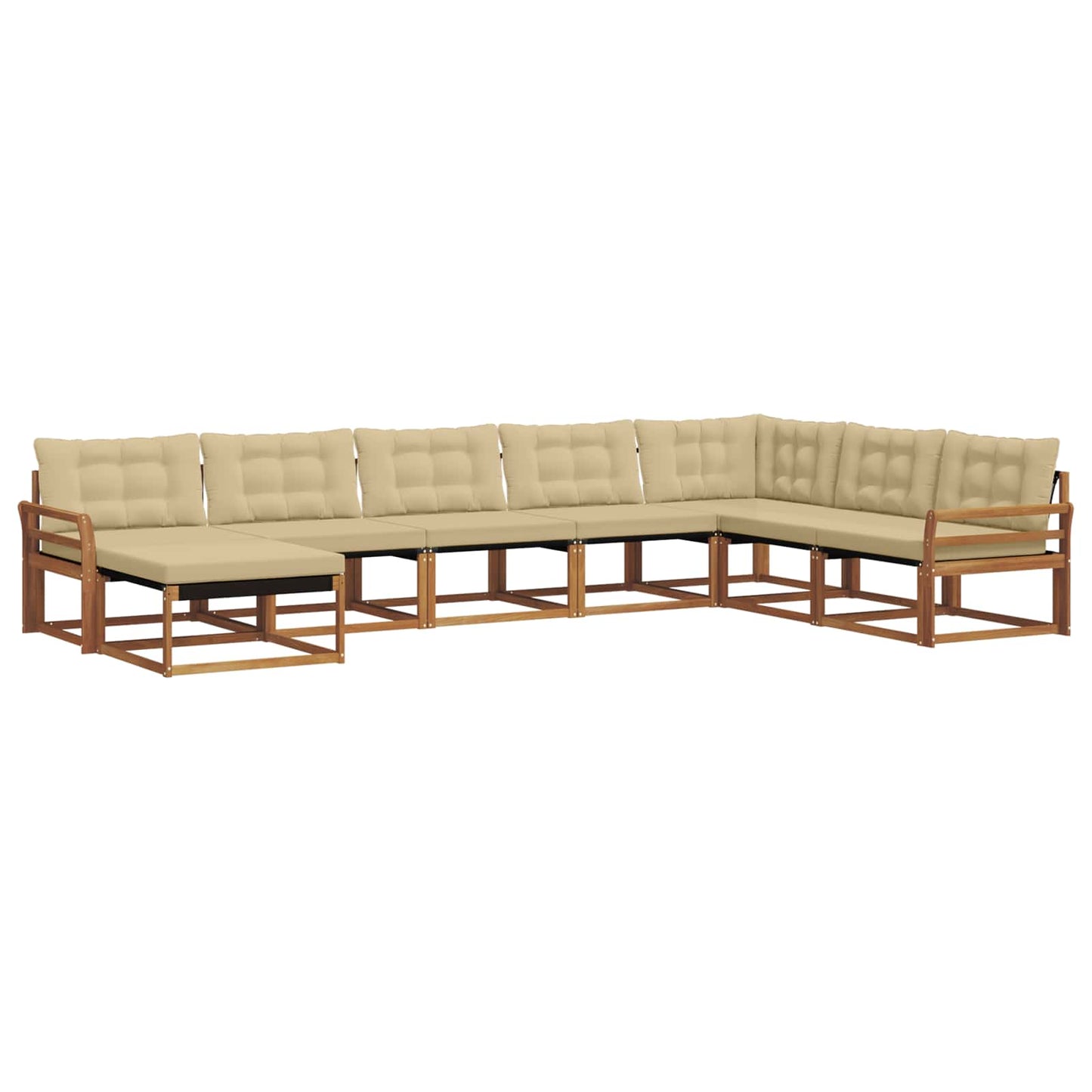 vidaXL Σειρά Καναπέ Εξωτερικού με μαξιλάρι 24 pcs Φυσικό και Μπεζ