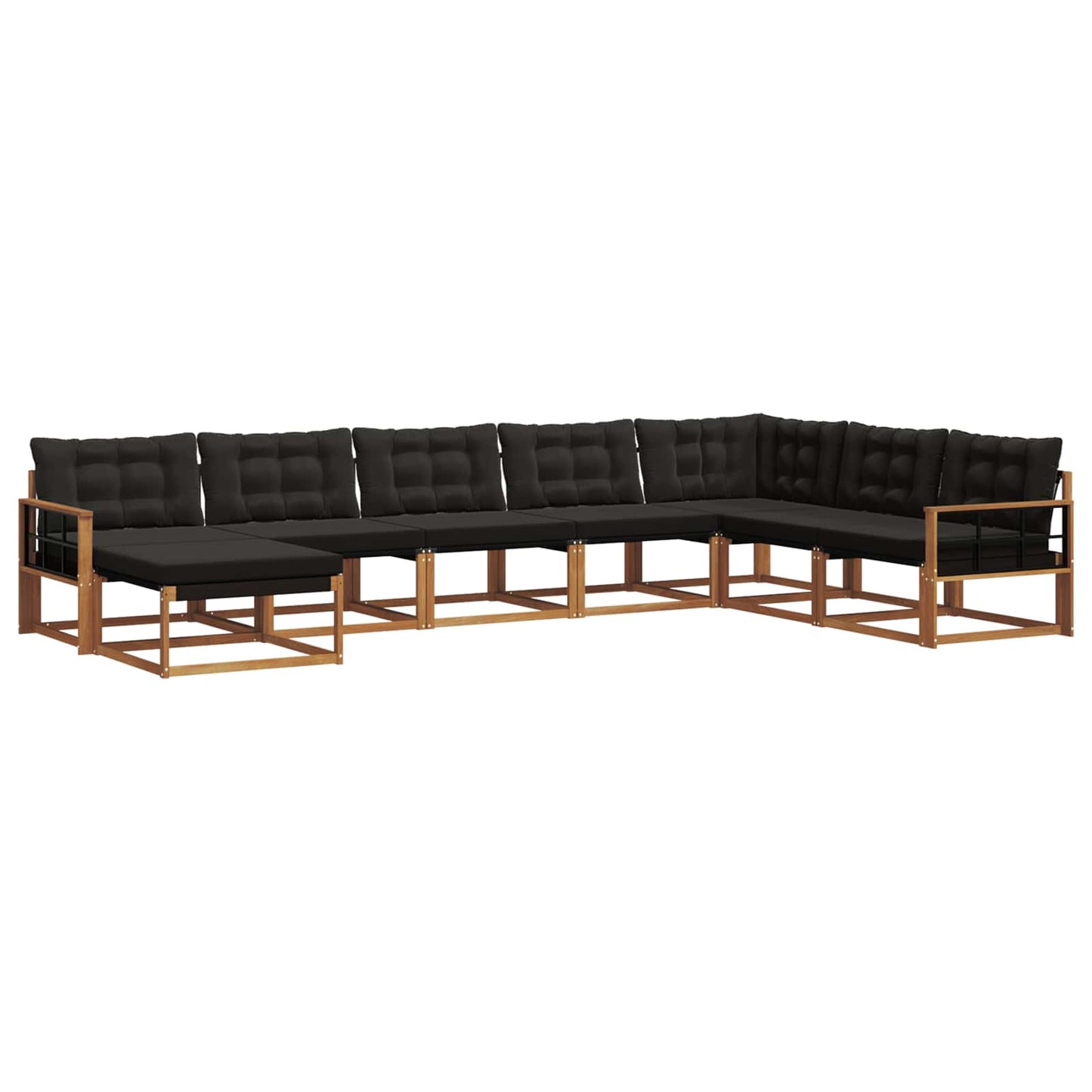 vidaXL Σειρά Καναπέ Εξωτερικού με μαξιλάρι 24 pcs Φυσικό και Μαύρο