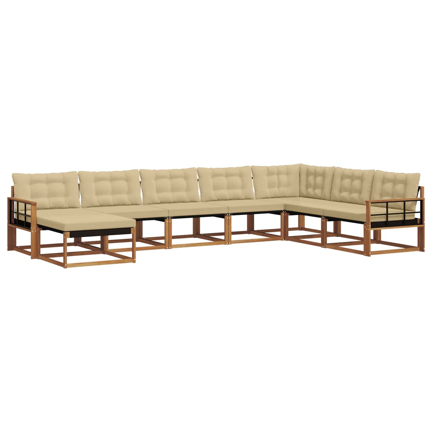 vidaXL Σειρά Καναπέ Εξωτερικού με μαξιλάρι 24 pcs Φυσικό και Μπεζ