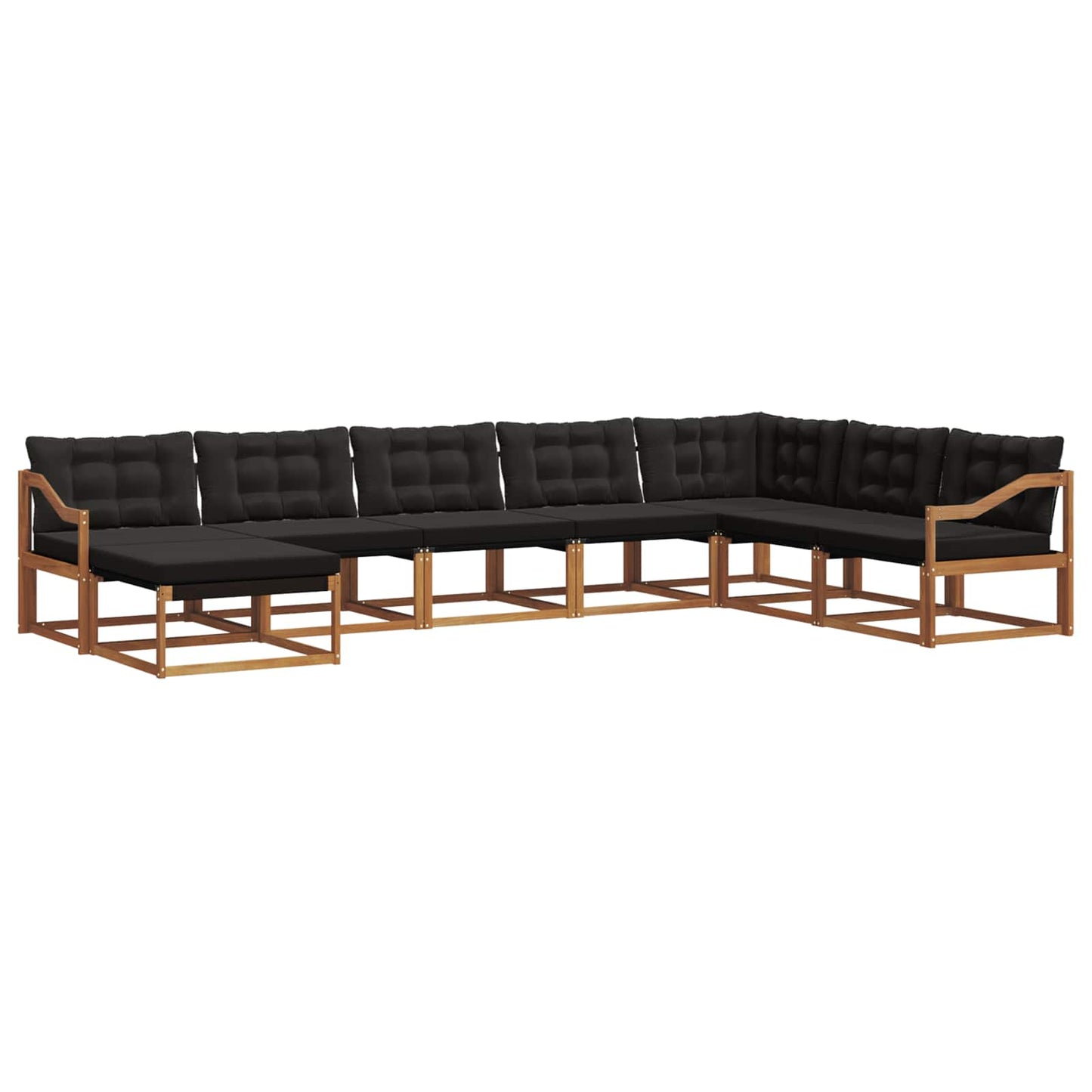 vidaXL Σειρά Καναπέ Εξωτερικού με μαξιλάρι 24 pcs Φυσικό και Μαύρο