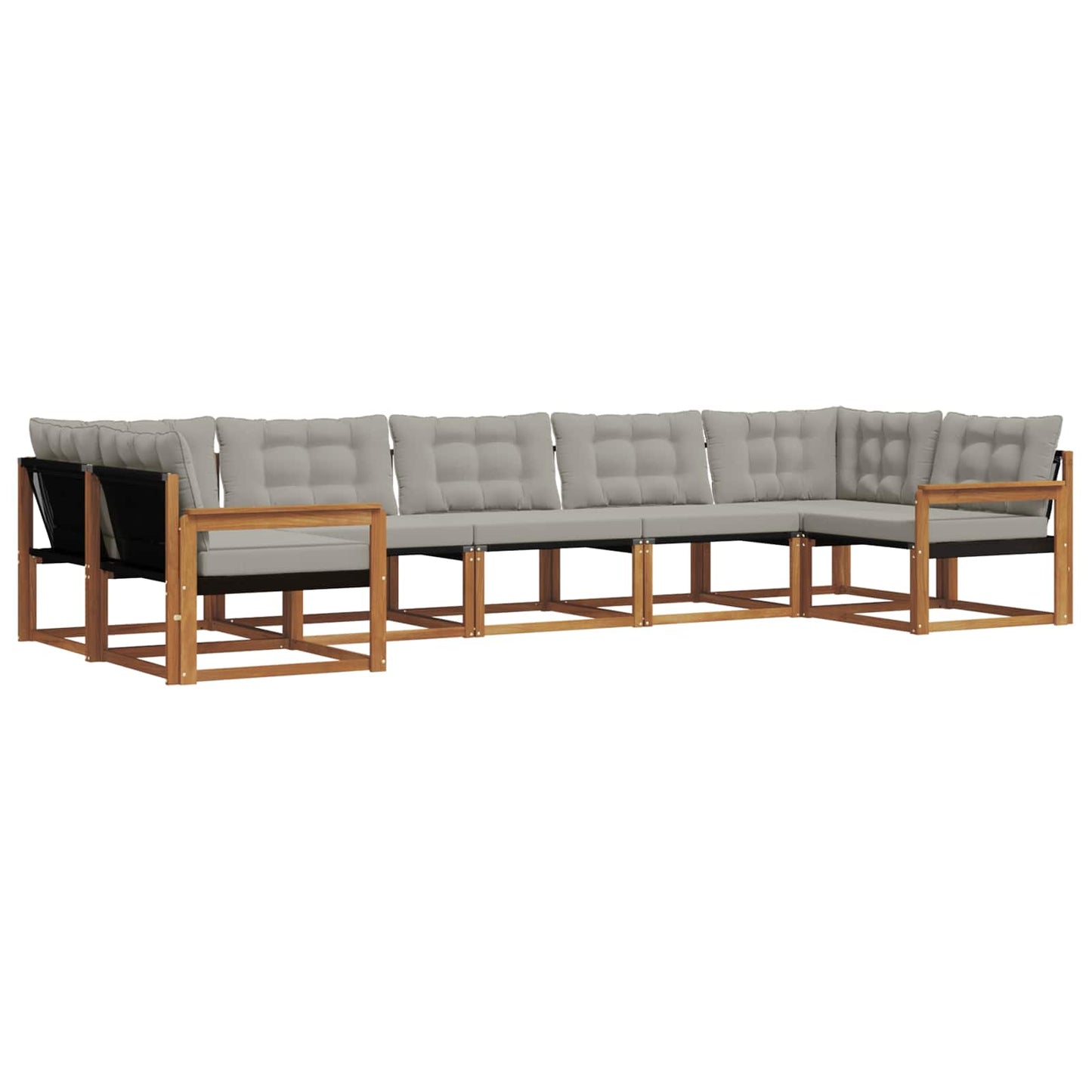 vidaXL Σειρά Καναπέ Εξωτερικού 7 pcs Φυσικό και Ανοιχτό Γκρι
