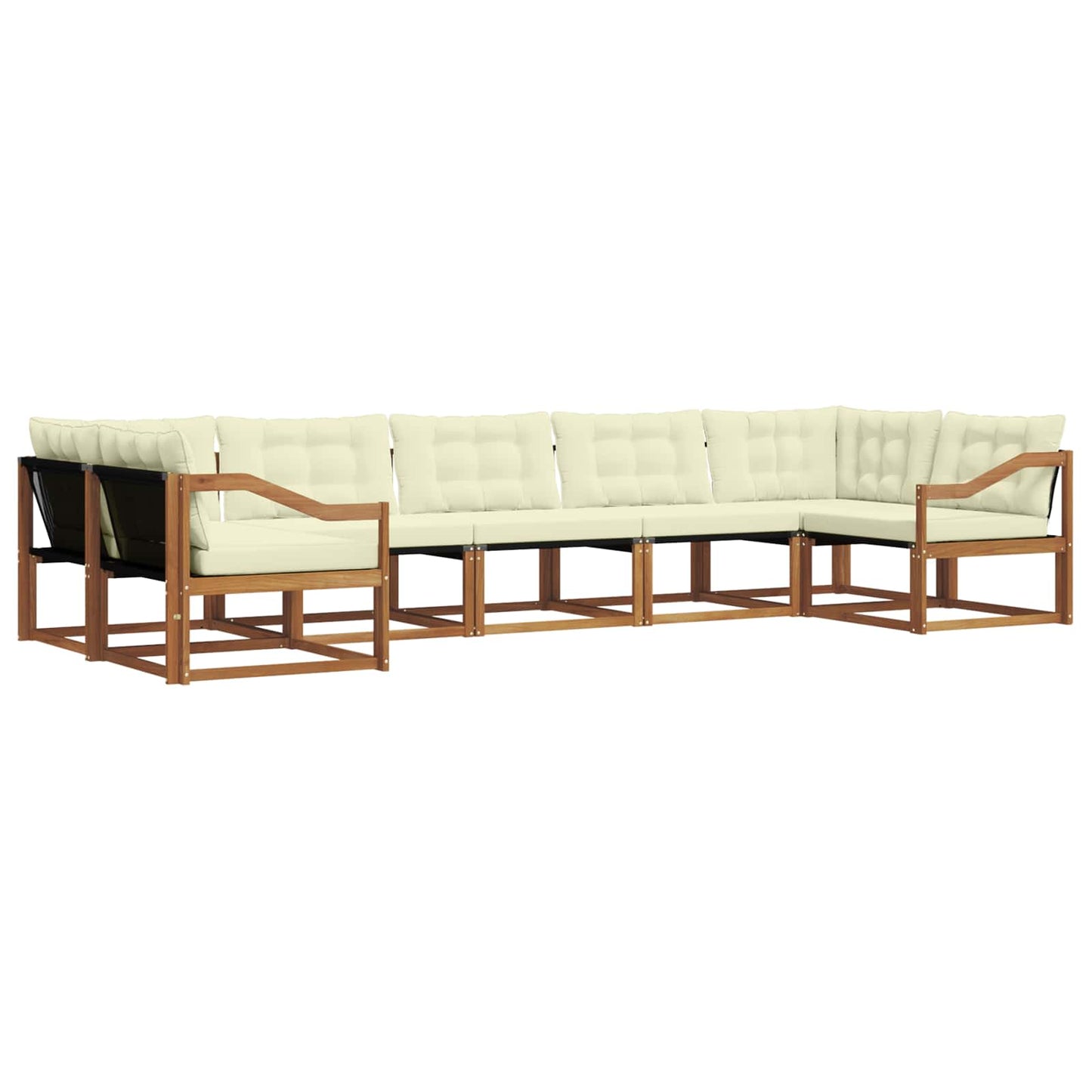 vidaXL Σειρά Καναπέ Εξωτερικού με μαξιλάρι 7 pcs Φυσικό και Κρέμα