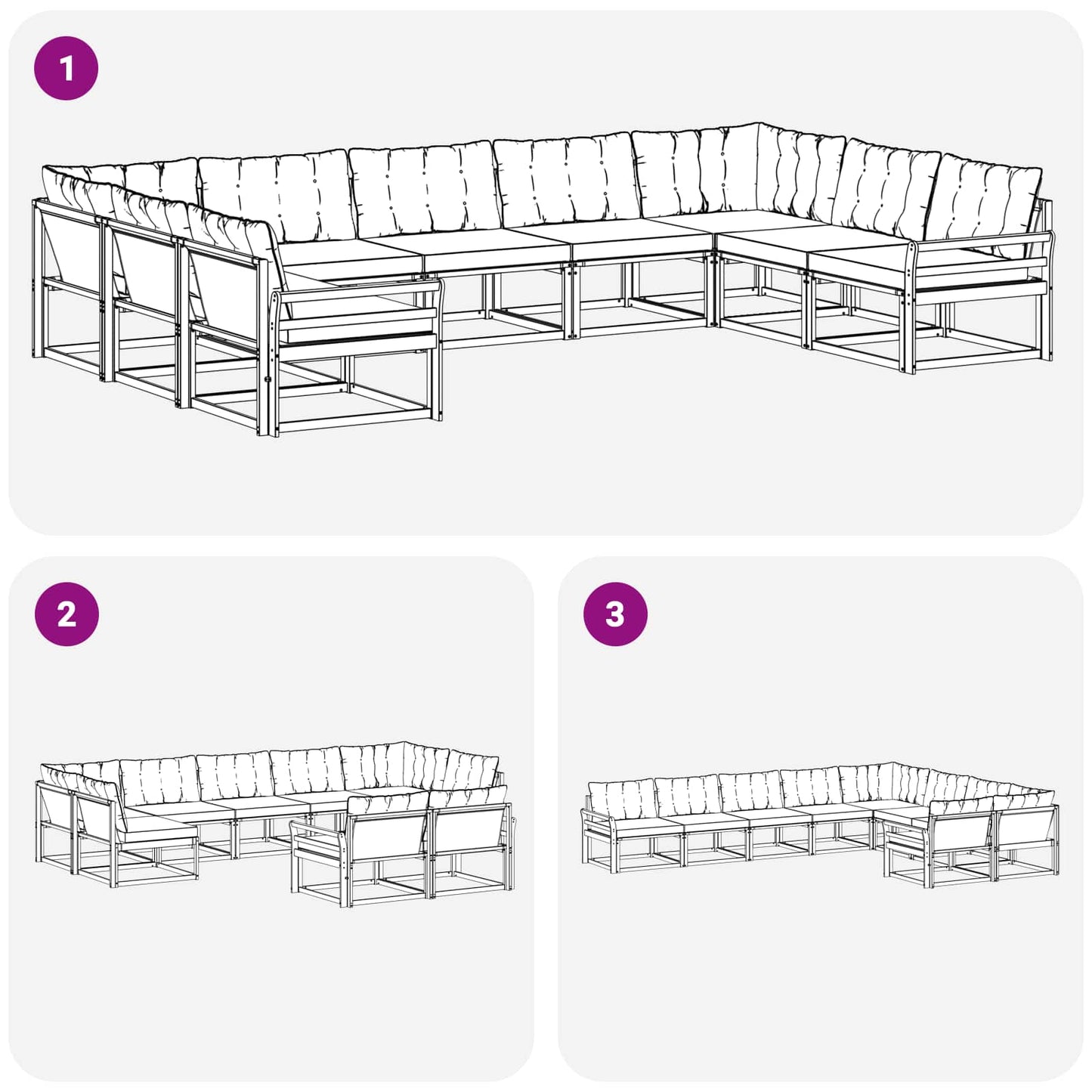 vidaXL Σειρά Καναπέ Εξωτερικού με μαξιλάρι 9 pcs Φυσικό και Μπεζ