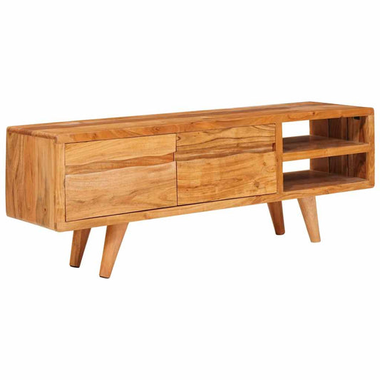vidaXL Ντουλάπι TV με ράφι Καφέ 110 x 30 x 40 cm Στερεό Ξύλο Ακακίας