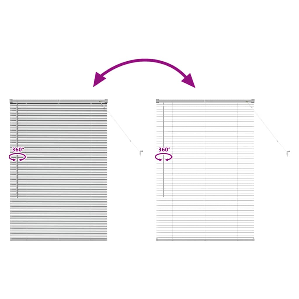 vidaXL Βενετσιάνικες Ρόδες Ασημί 130 x 95 εκ Αλουμίνιο