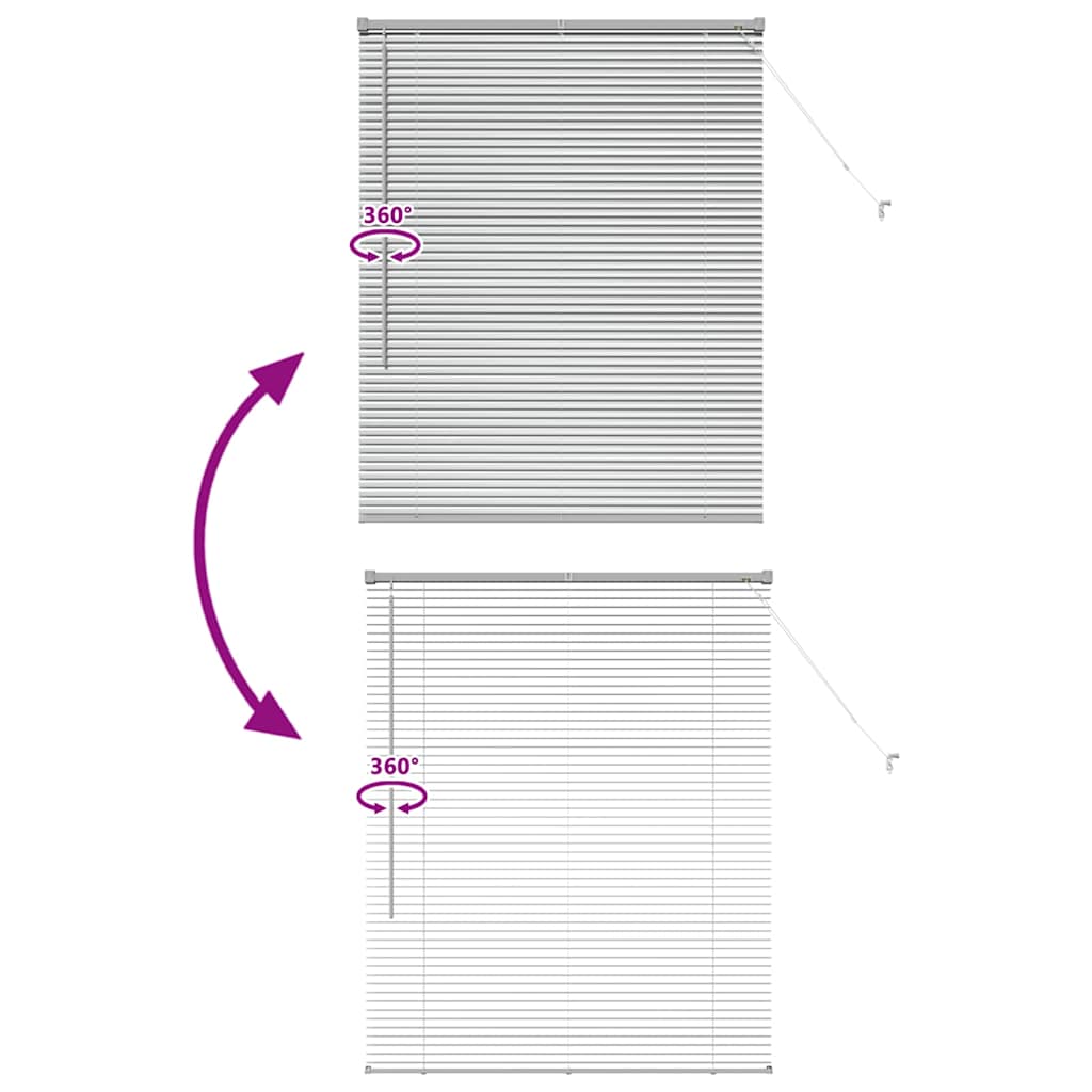 vidaXL Βενετσιάνικες Ρόδες Ασημί 130 x 100 cm Αλουμίνιο