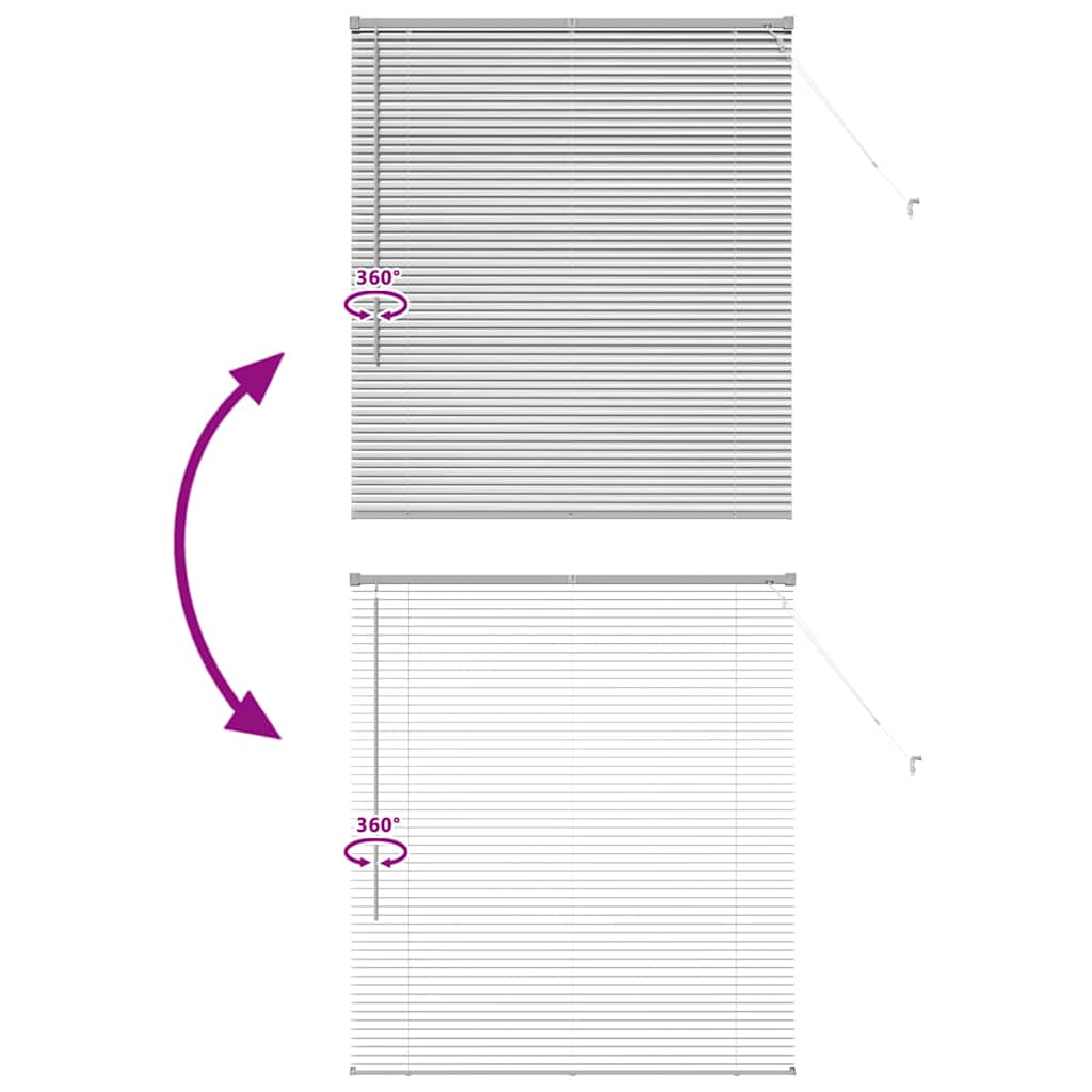 vidaXL Βενετσιάνικες Ρόδες Ασημί 130 x 115 εκ Αλουμίνιο